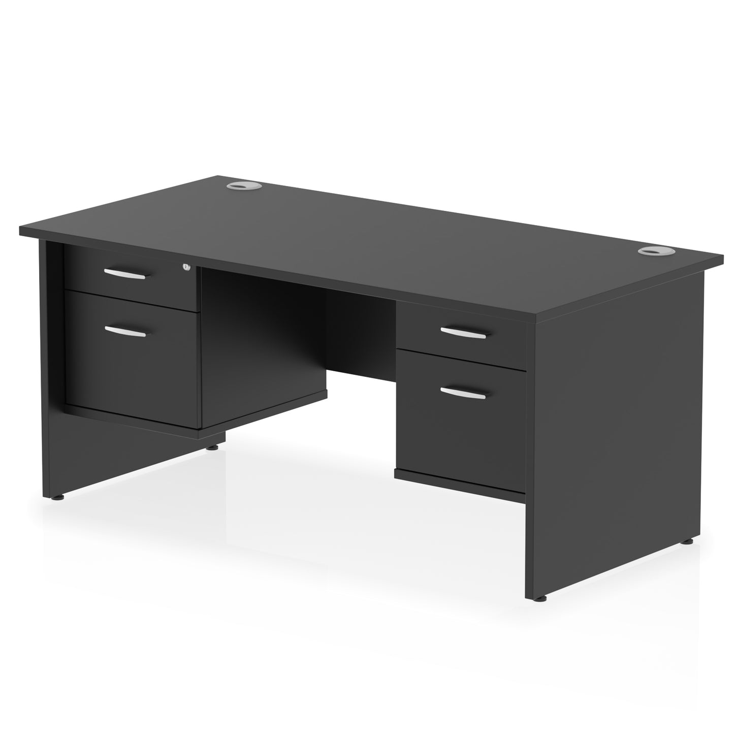 Impulse Panel End Straight Desk With Two Fixed Pedestal - 1600mm - Multiple Colour Options