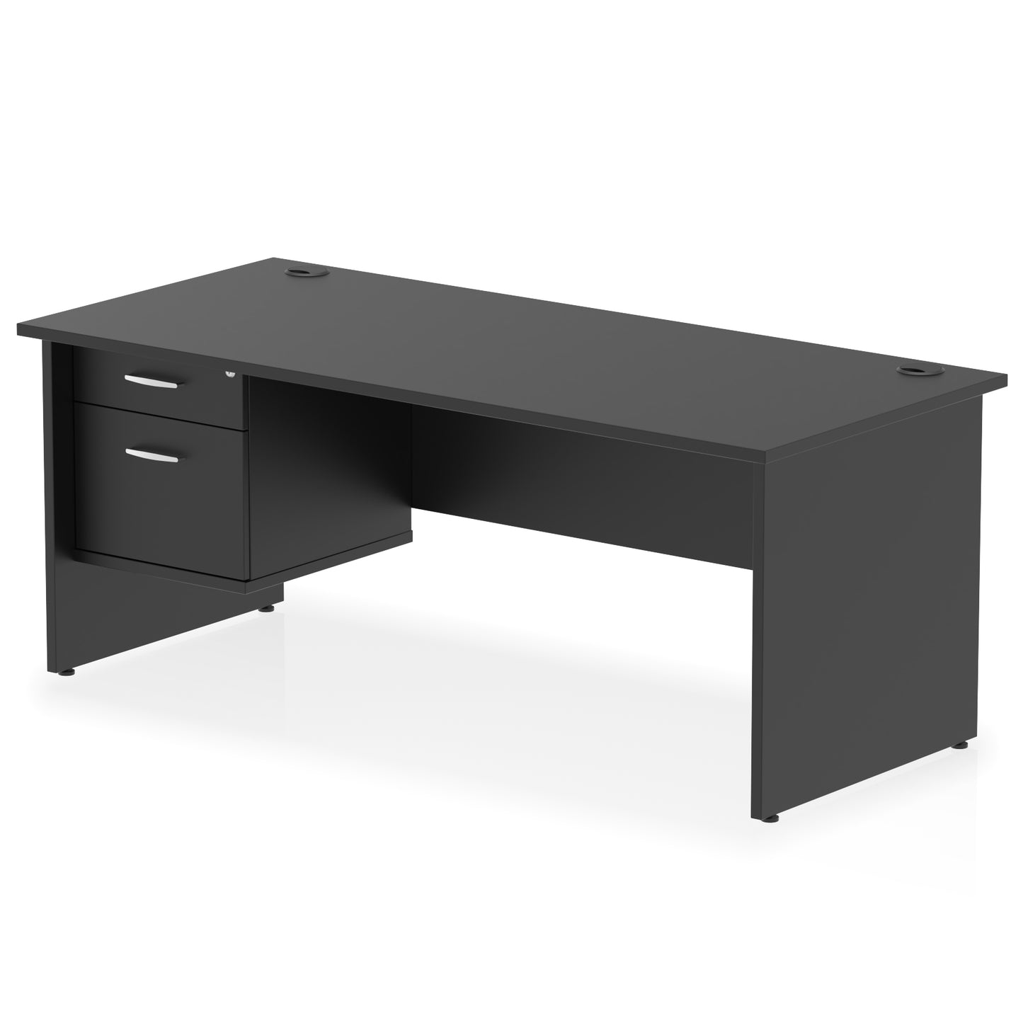 Impulse Panel End Straight Desk With Single Fixed Pedestal - 1800mm - Multiple Colour Options