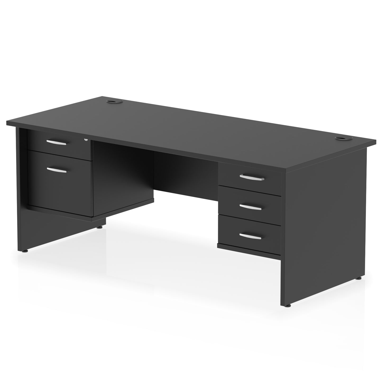 Impulse Panel End Straight Desk With Two Fixed Pedestal - 1800mm - Multiple Colour Options