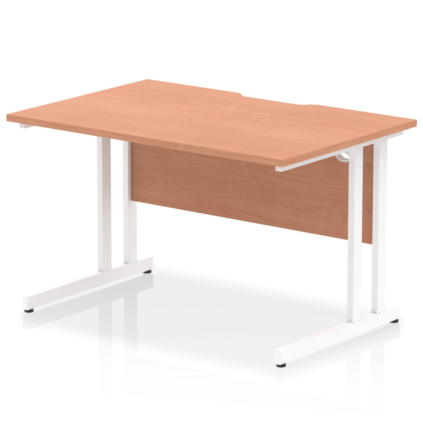 Impulse Scalloped Edge Straight Desk Cantilever Leg - 1200mm - Multiple Colour Options