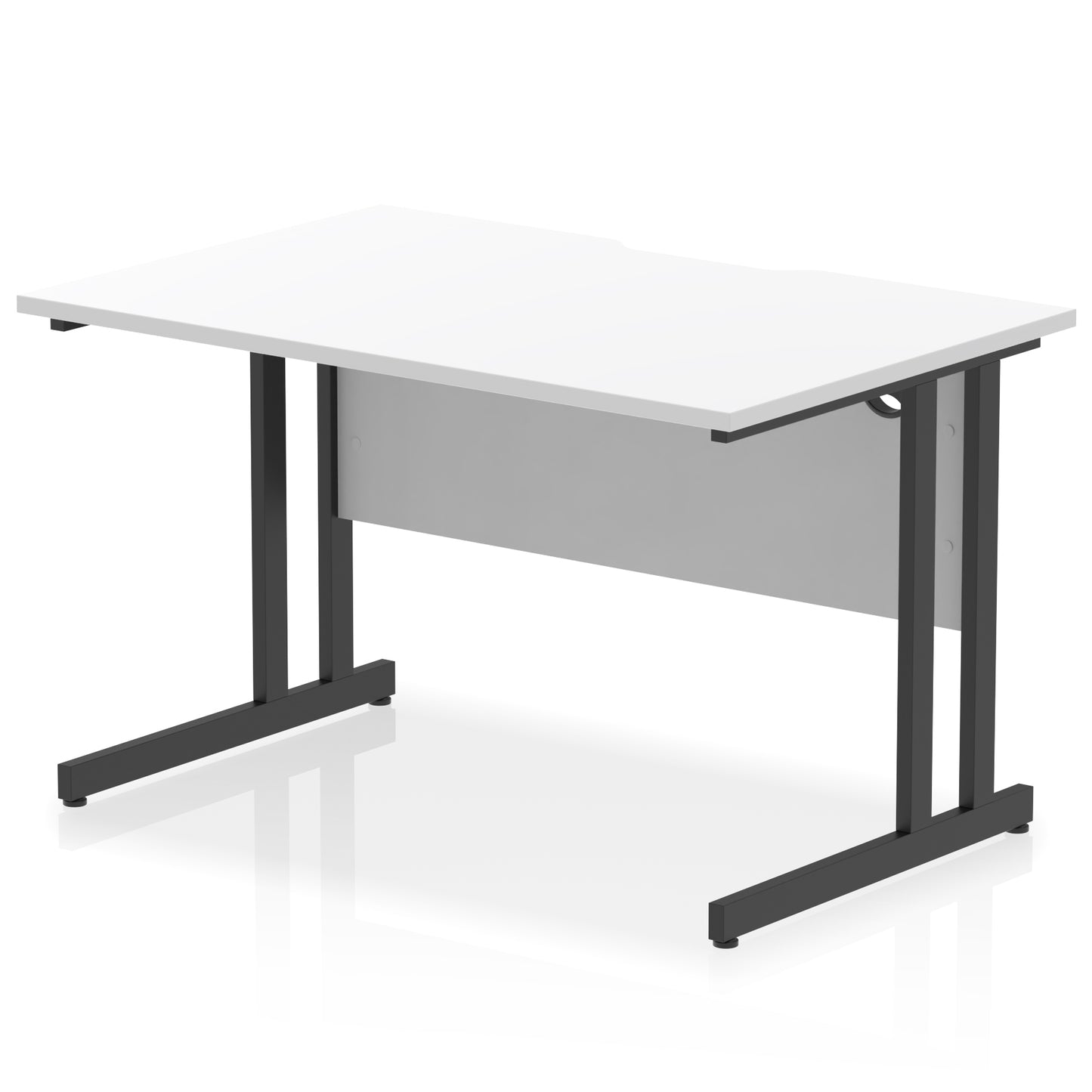 Impulse Scalloped Edge Straight Desk Cantilever Leg - 1200mm - Multiple Colour Options
