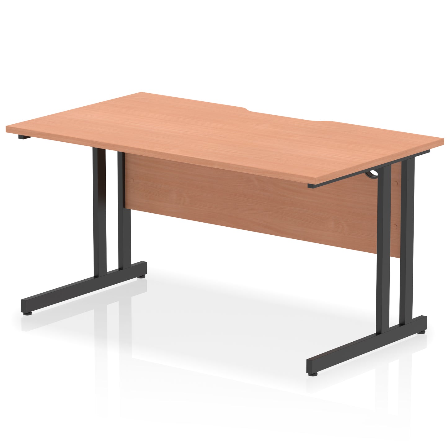 Impulse Scalloped Edge Straight Desk Cantilever Leg - 1400mm - Multiple Colour Options