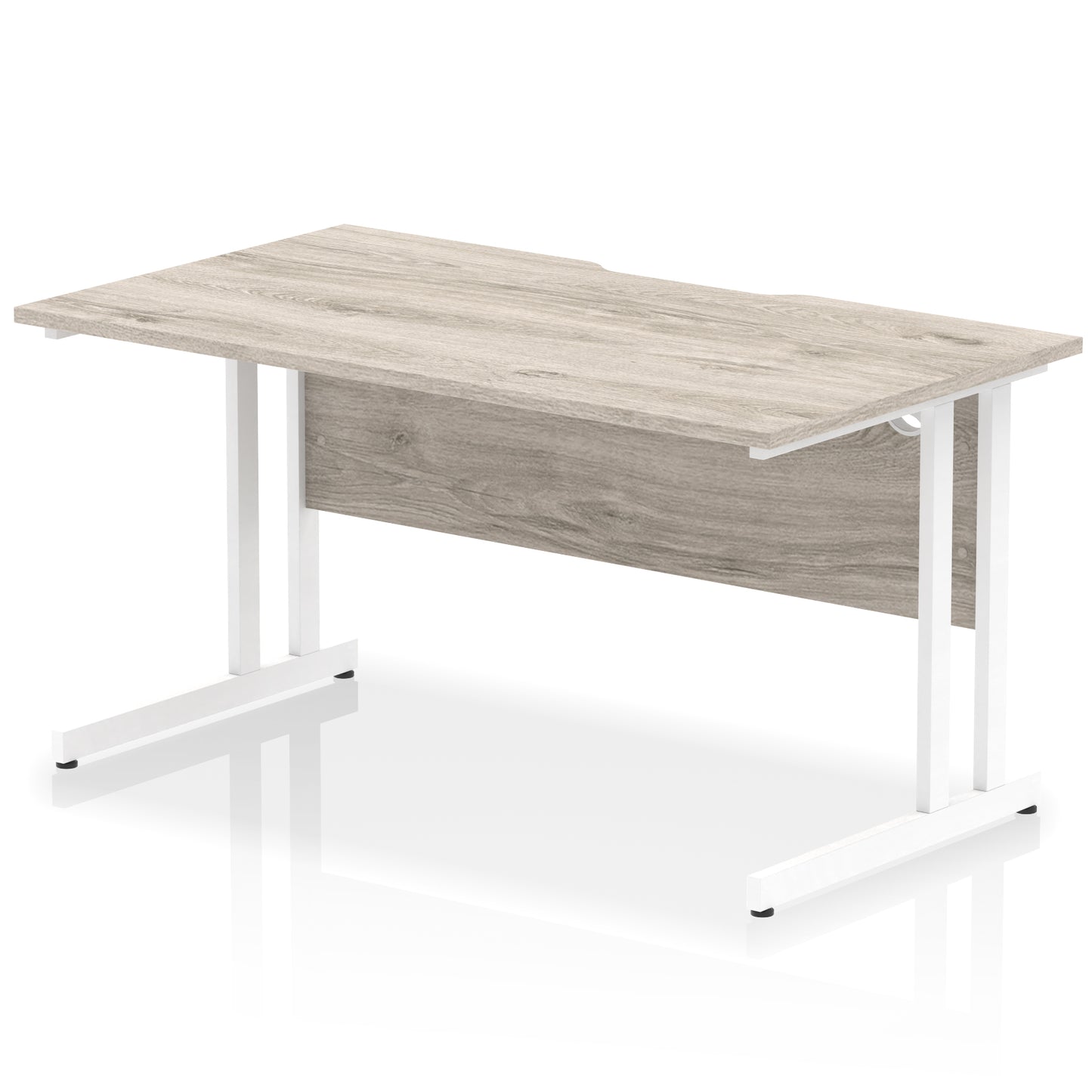 Impulse Scalloped Edge Straight Desk Cantilever Leg - 1400mm - Multiple Colour Options