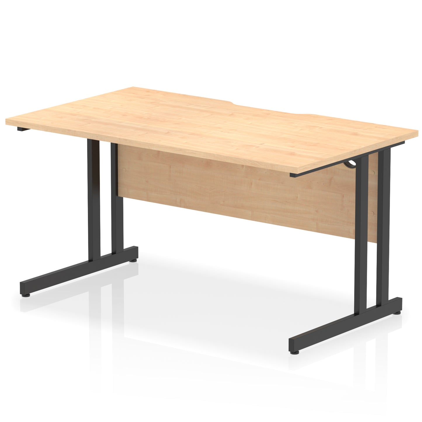 Impulse Scalloped Edge Straight Desk Cantilever Leg - 1400mm - Multiple Colour Options