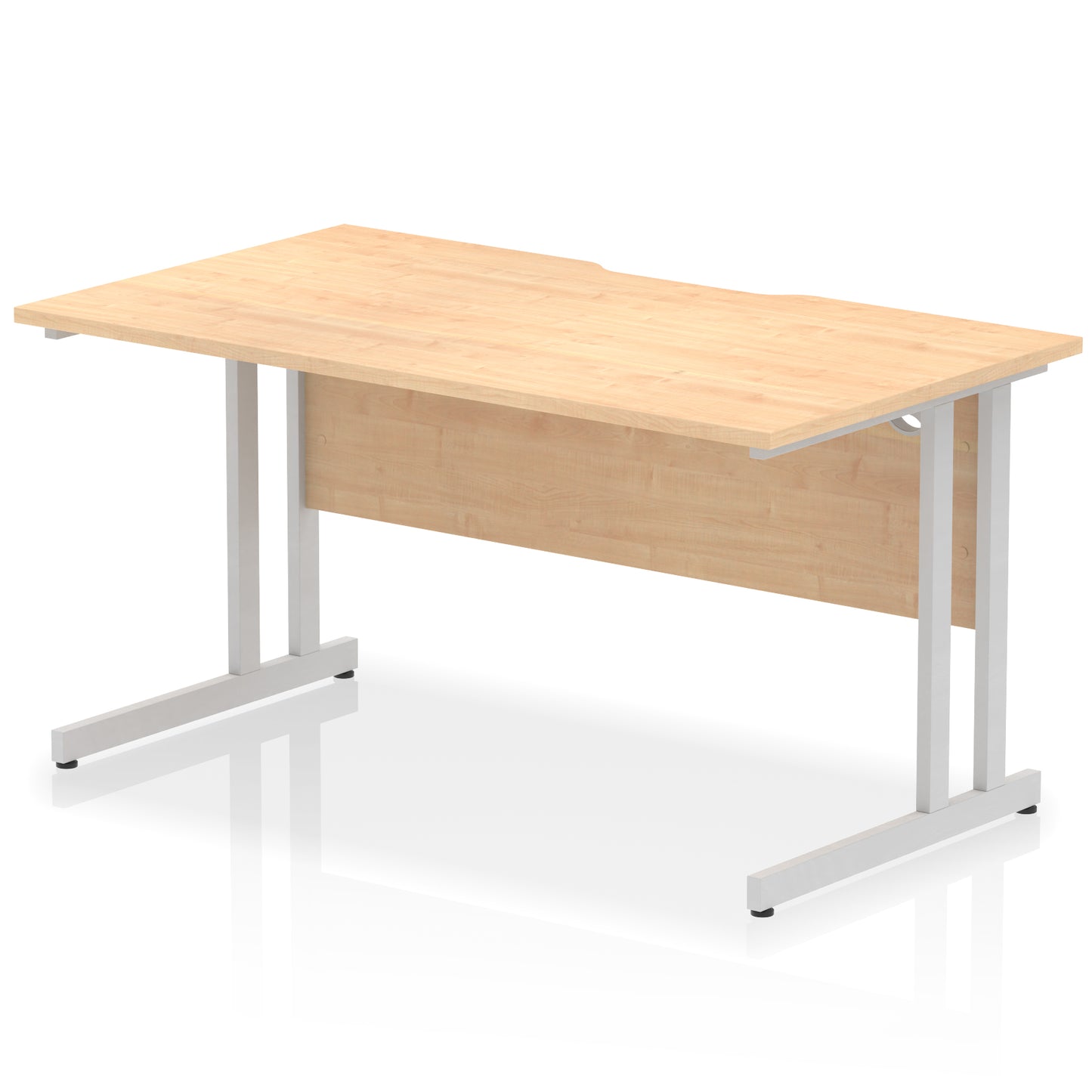 Impulse Scalloped Edge Straight Desk Cantilever Leg - 1400mm - Multiple Colour Options