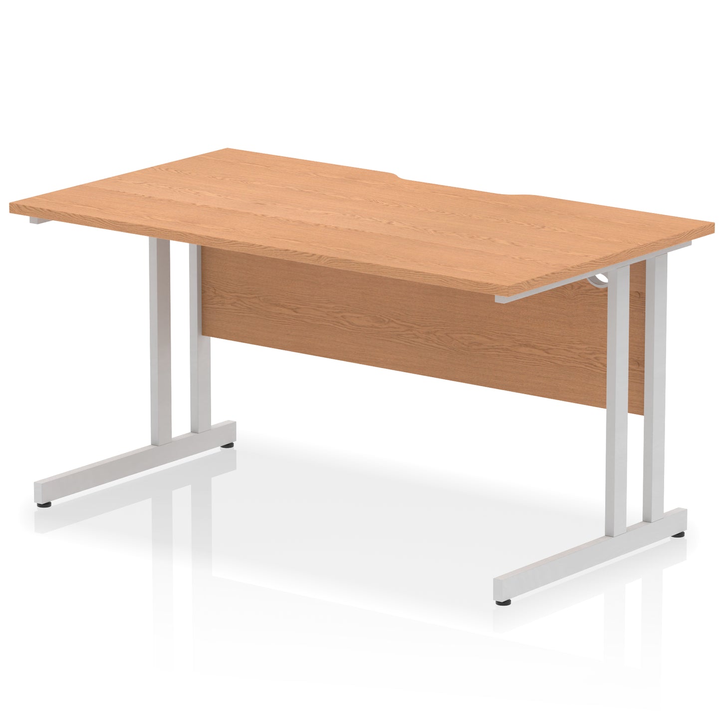 Impulse Scalloped Edge Straight Desk Cantilever Leg - 1400mm - Multiple Colour Options