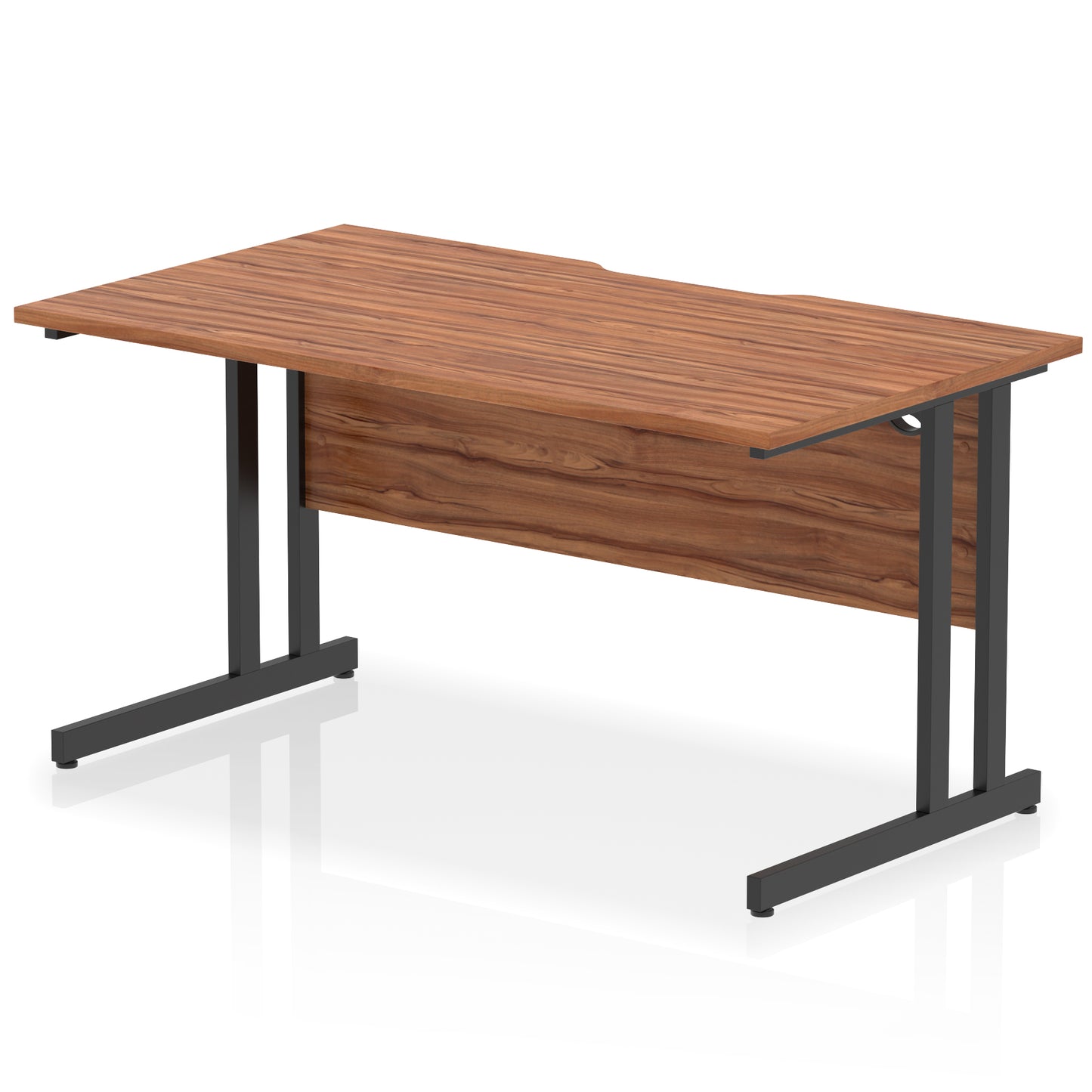 Impulse Scalloped Edge Straight Desk Cantilever Leg - 1400mm - Multiple Colour Options