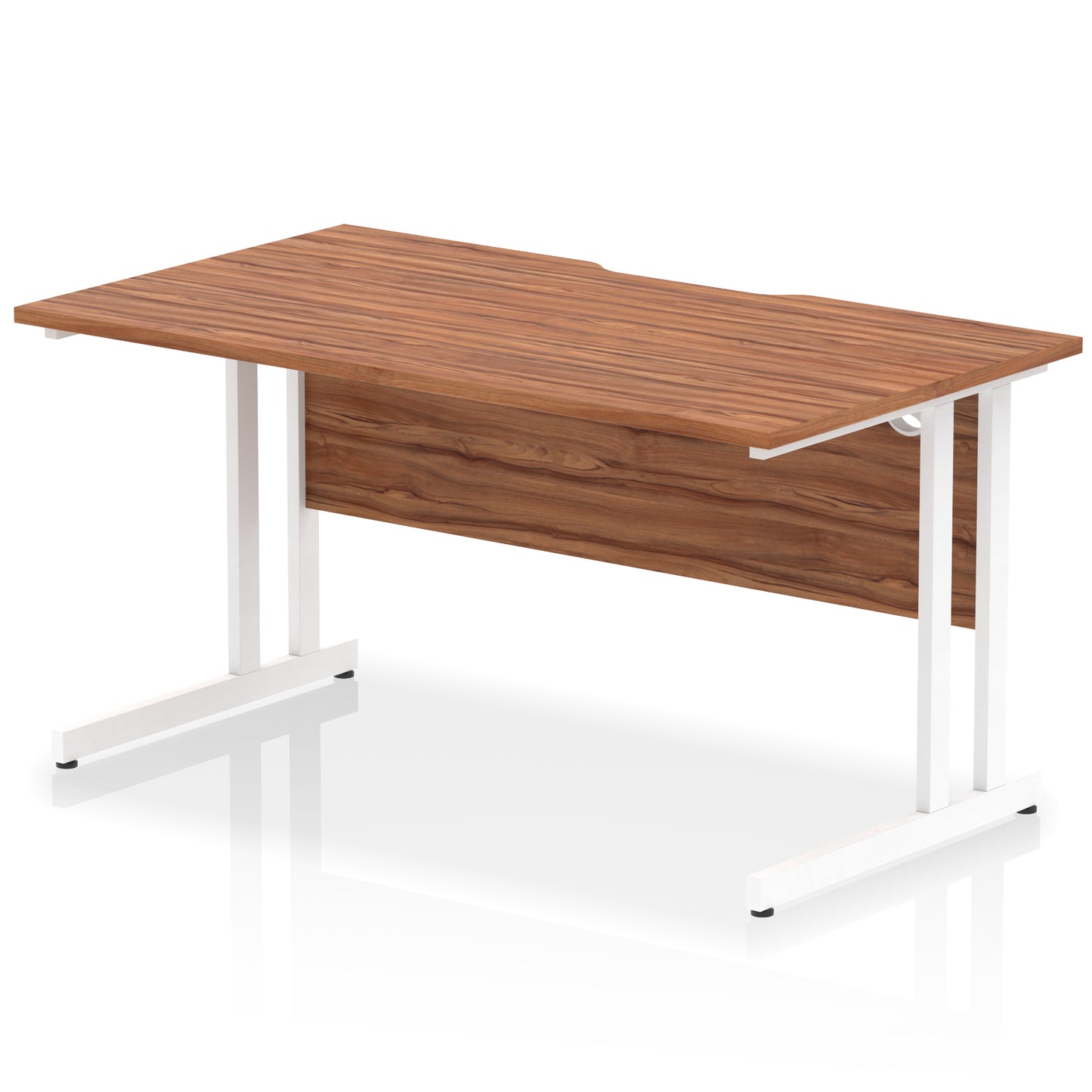 Impulse Scalloped Edge Straight Desk Cantilever Leg - 1400mm - Multiple Colour Options