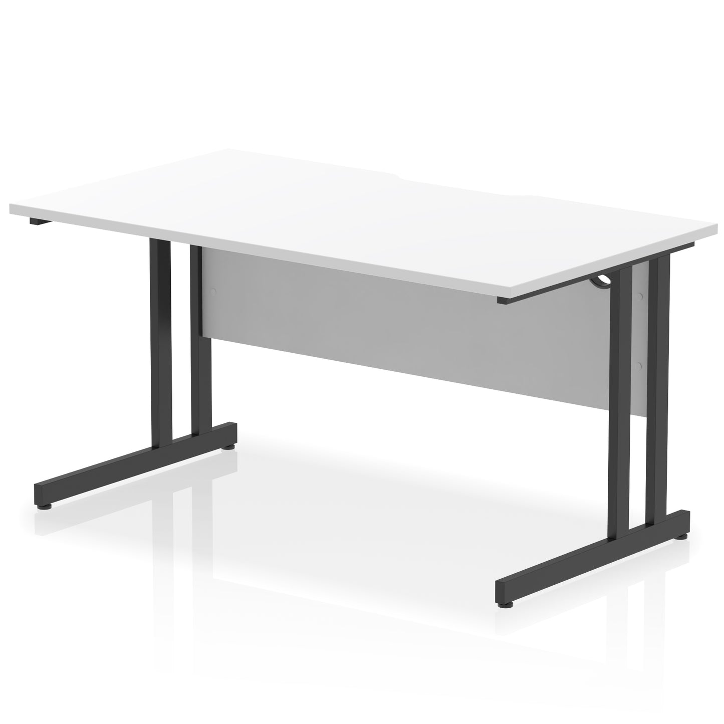 Impulse Scalloped Edge Straight Desk Cantilever Leg - 1400mm - Multiple Colour Options