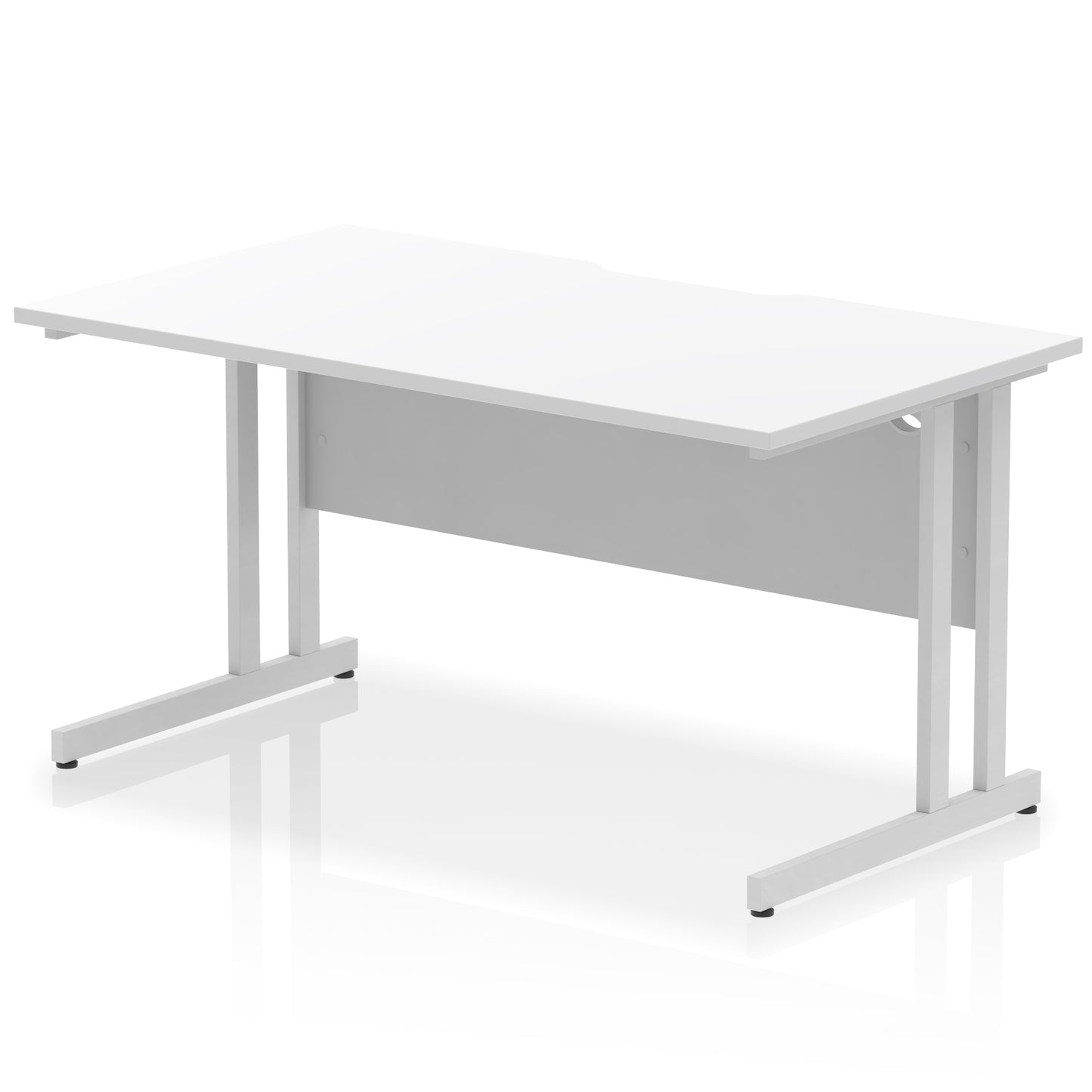 Impulse Scalloped Edge Straight Desk Cantilever Leg - 1400mm - Multiple Colour Options