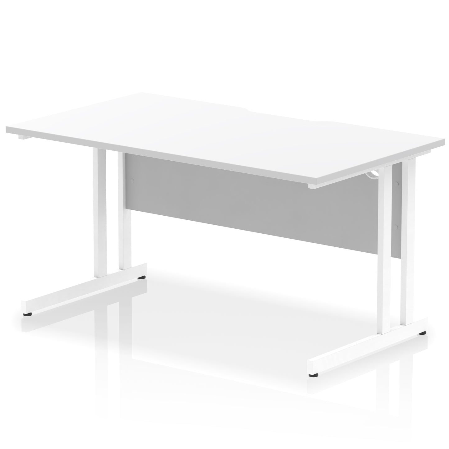 Impulse Scalloped Edge Straight Desk Cantilever Leg - 1400mm - Multiple Colour Options