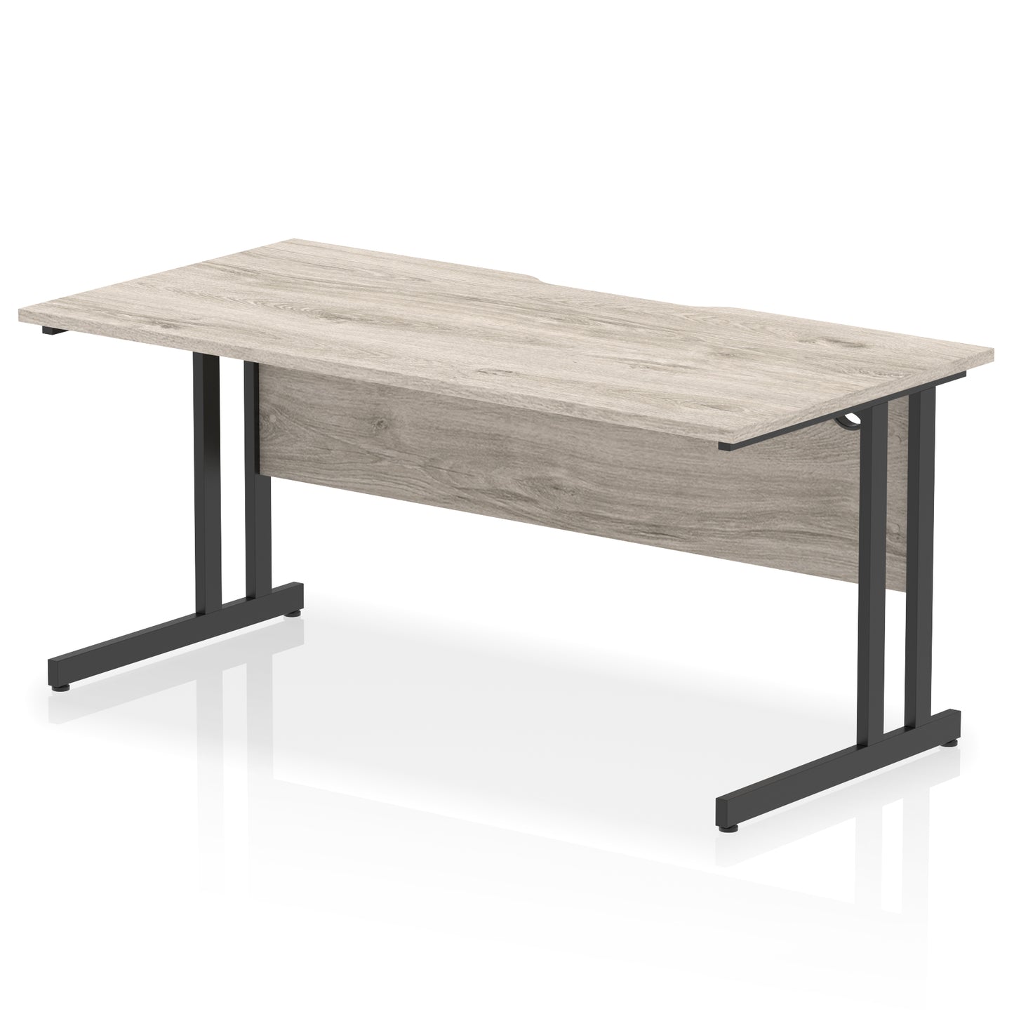 Impulse Scalloped Edge Straight Desk Cantilever Leg - 1600mm - Multiple Colour Options