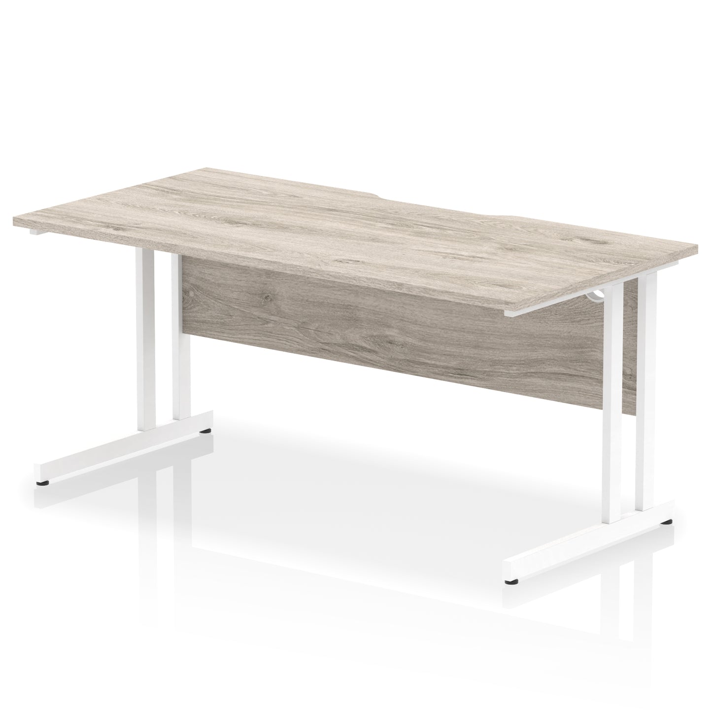 Impulse Scalloped Edge Straight Desk Cantilever Leg - 1600mm - Multiple Colour Options