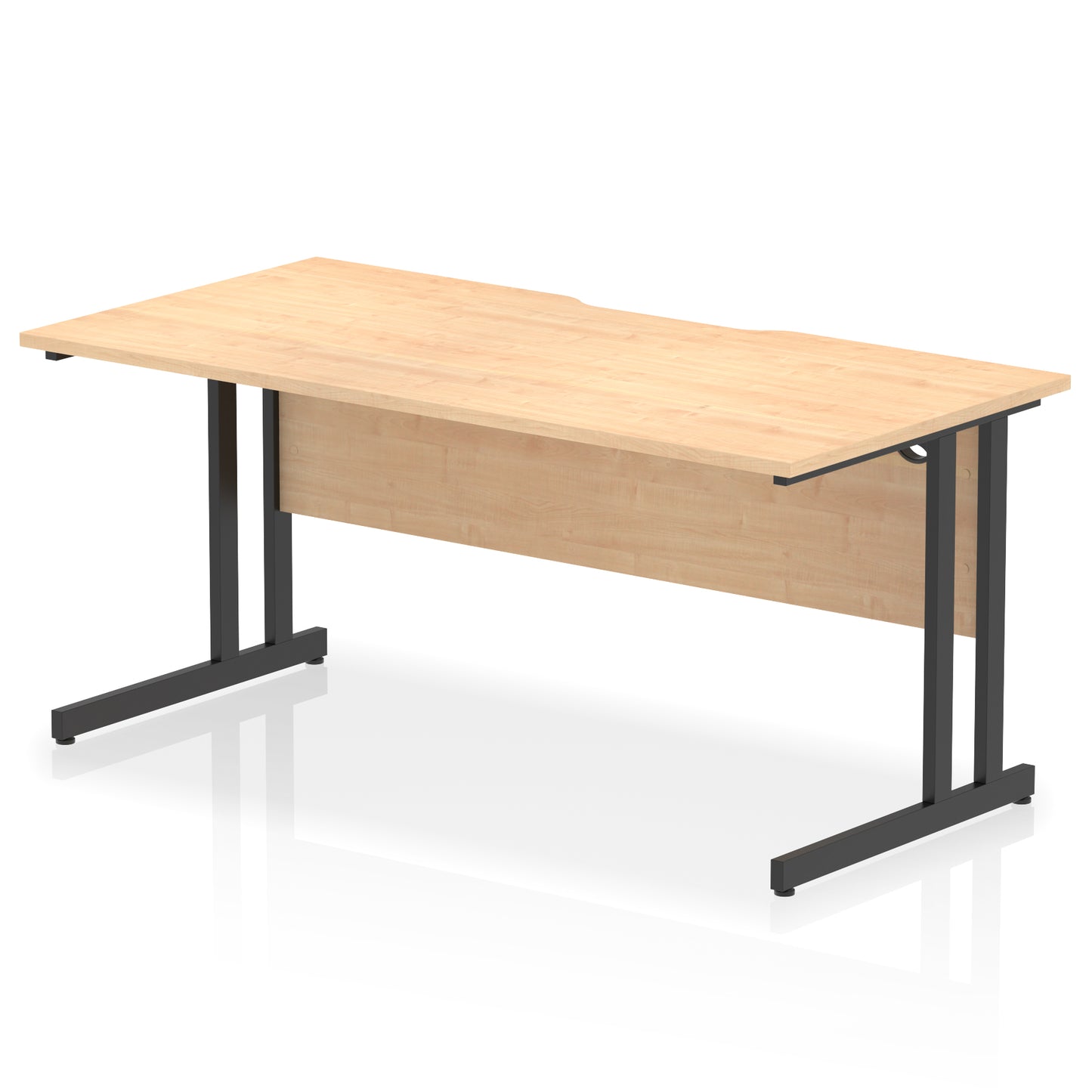 Impulse Scalloped Edge Straight Desk Cantilever Leg - 1600mm - Multiple Colour Options