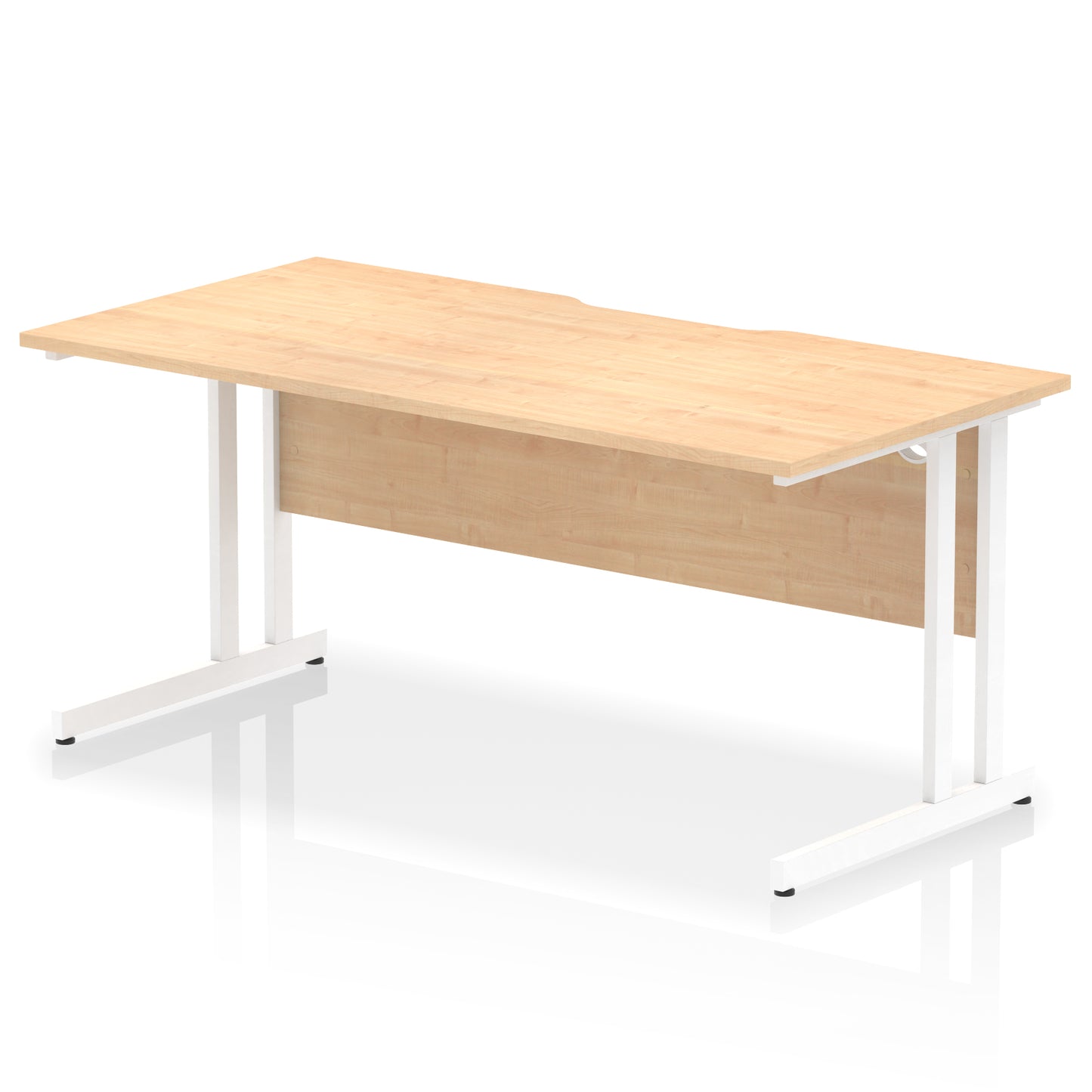Impulse Scalloped Edge Straight Desk Cantilever Leg - 1600mm - Multiple Colour Options