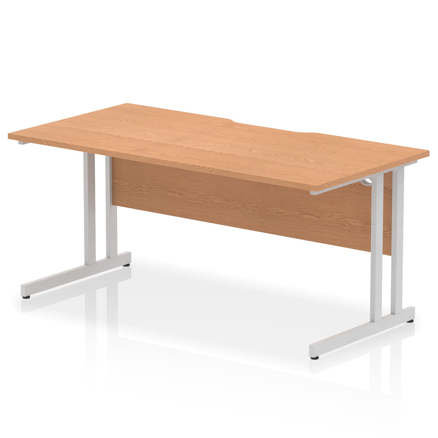 Impulse Scalloped Edge Straight Desk Cantilever Leg - 1600mm - Multiple Colour Options