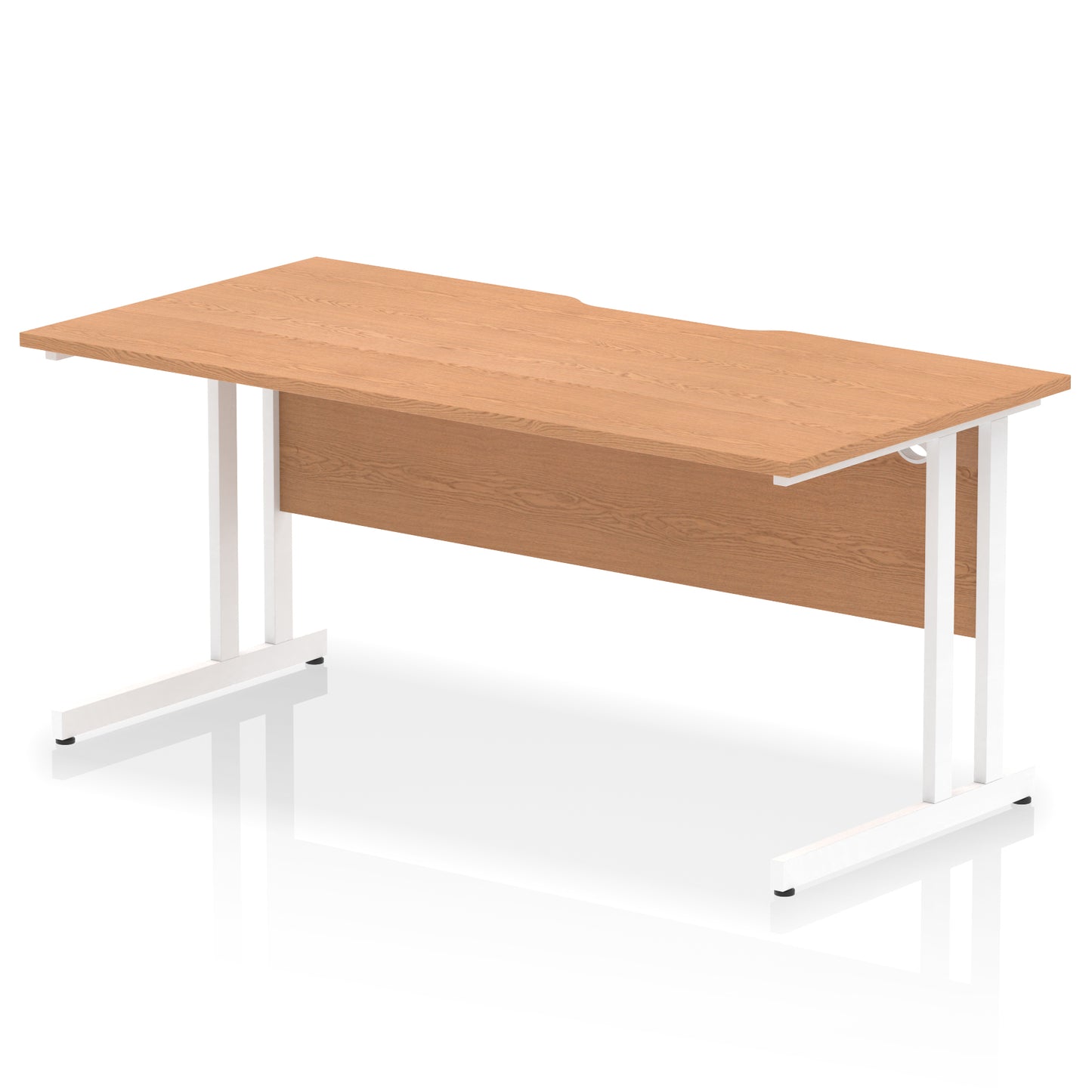 Impulse Scalloped Edge Straight Desk Cantilever Leg - 1600mm - Multiple Colour Options