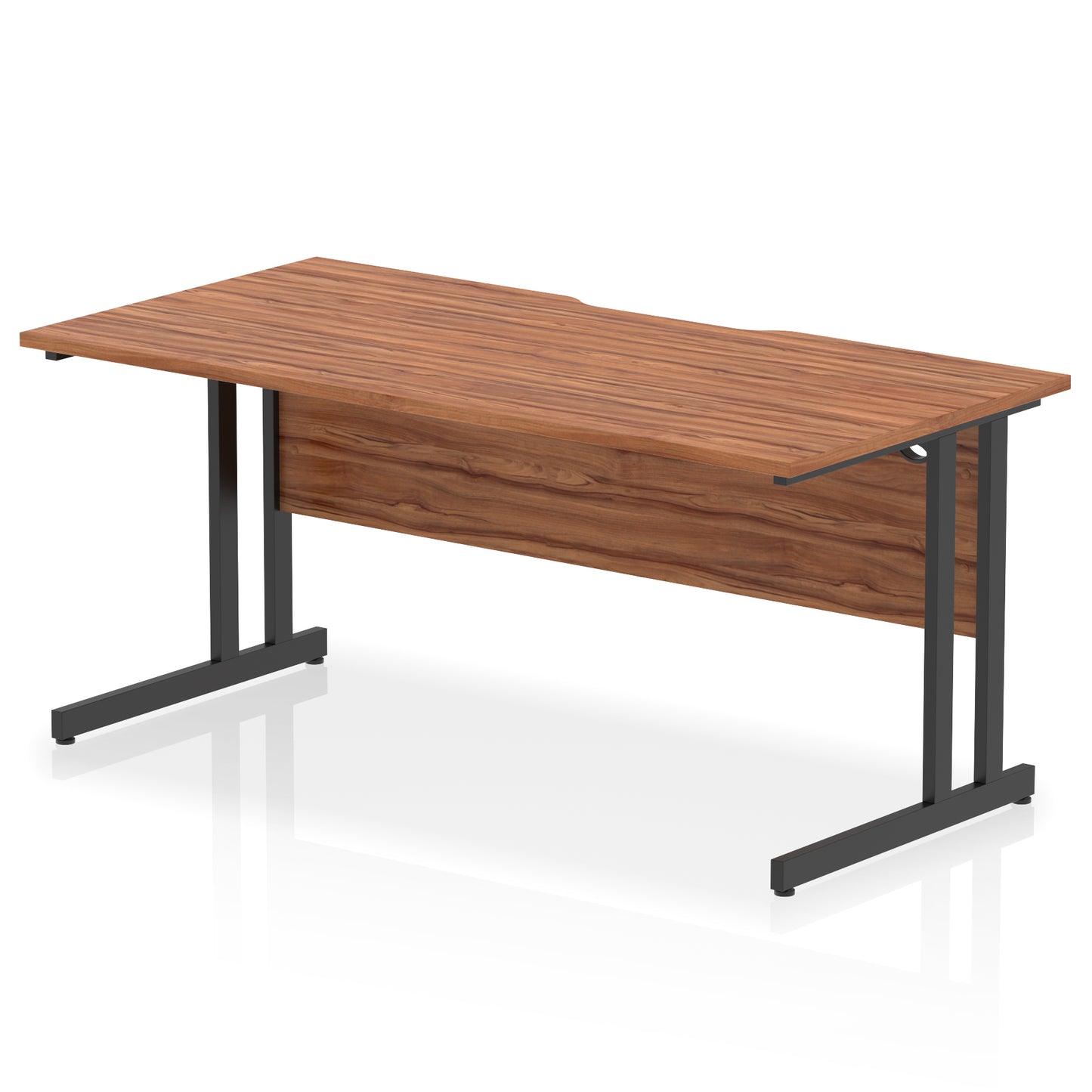 Impulse Scalloped Edge Straight Desk Cantilever Leg - 1600mm - Multiple Colour Options