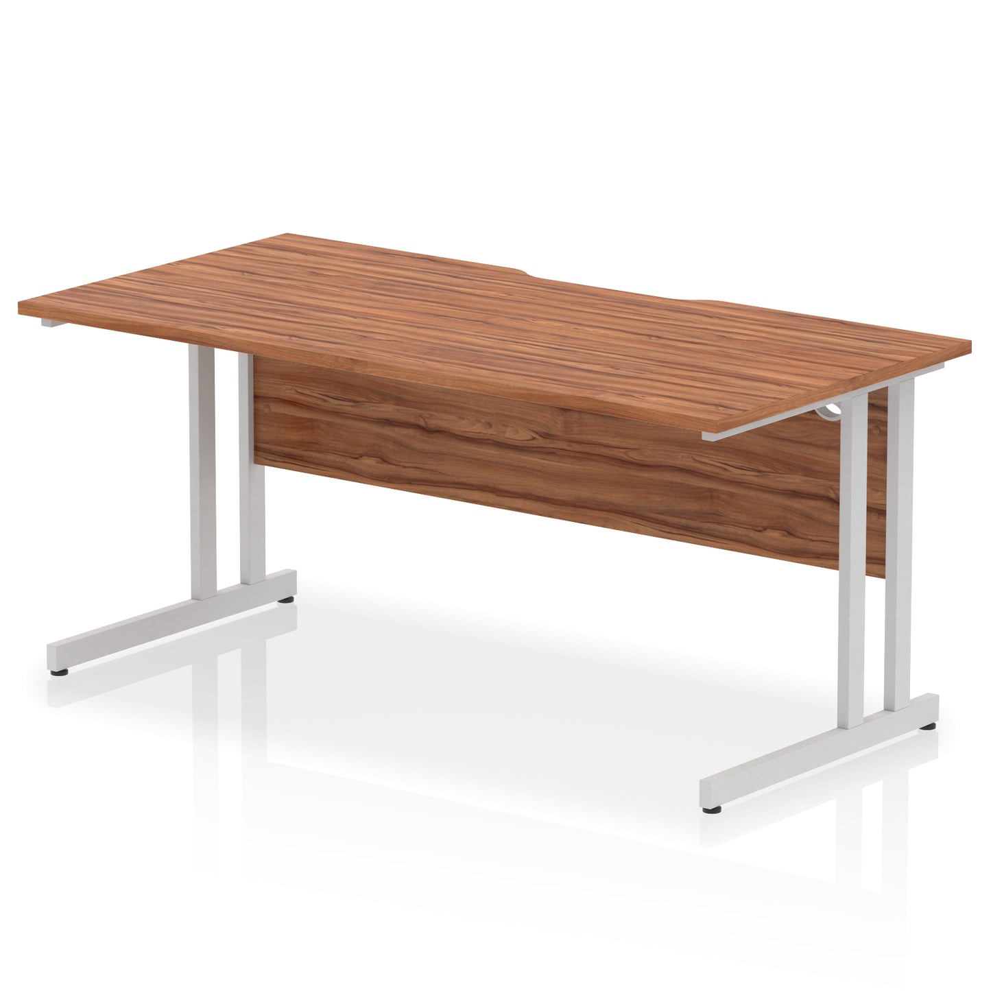 Impulse Scalloped Edge Straight Desk Cantilever Leg - 1600mm - Multiple Colour Options