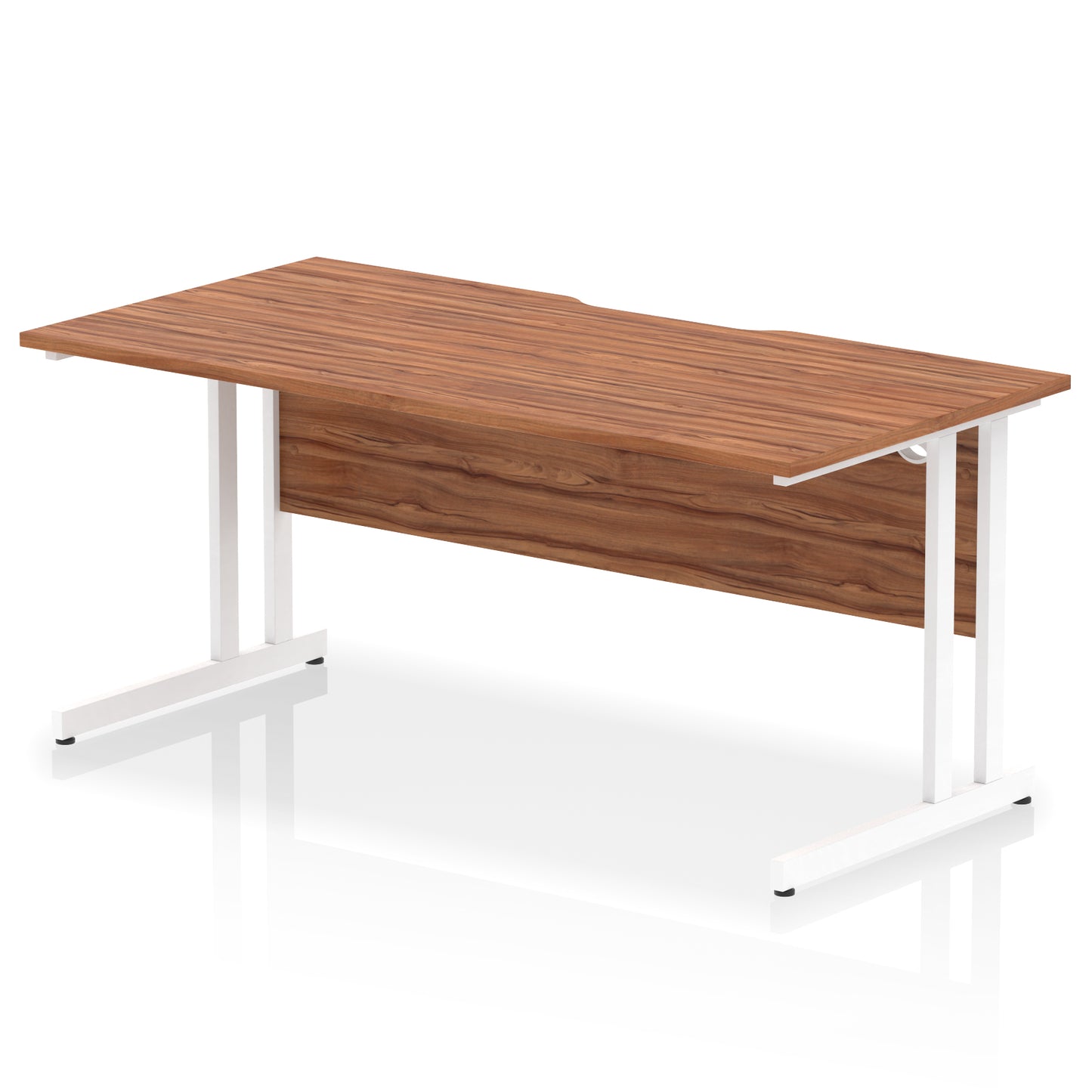 Impulse Scalloped Edge Straight Desk Cantilever Leg - 1600mm - Multiple Colour Options