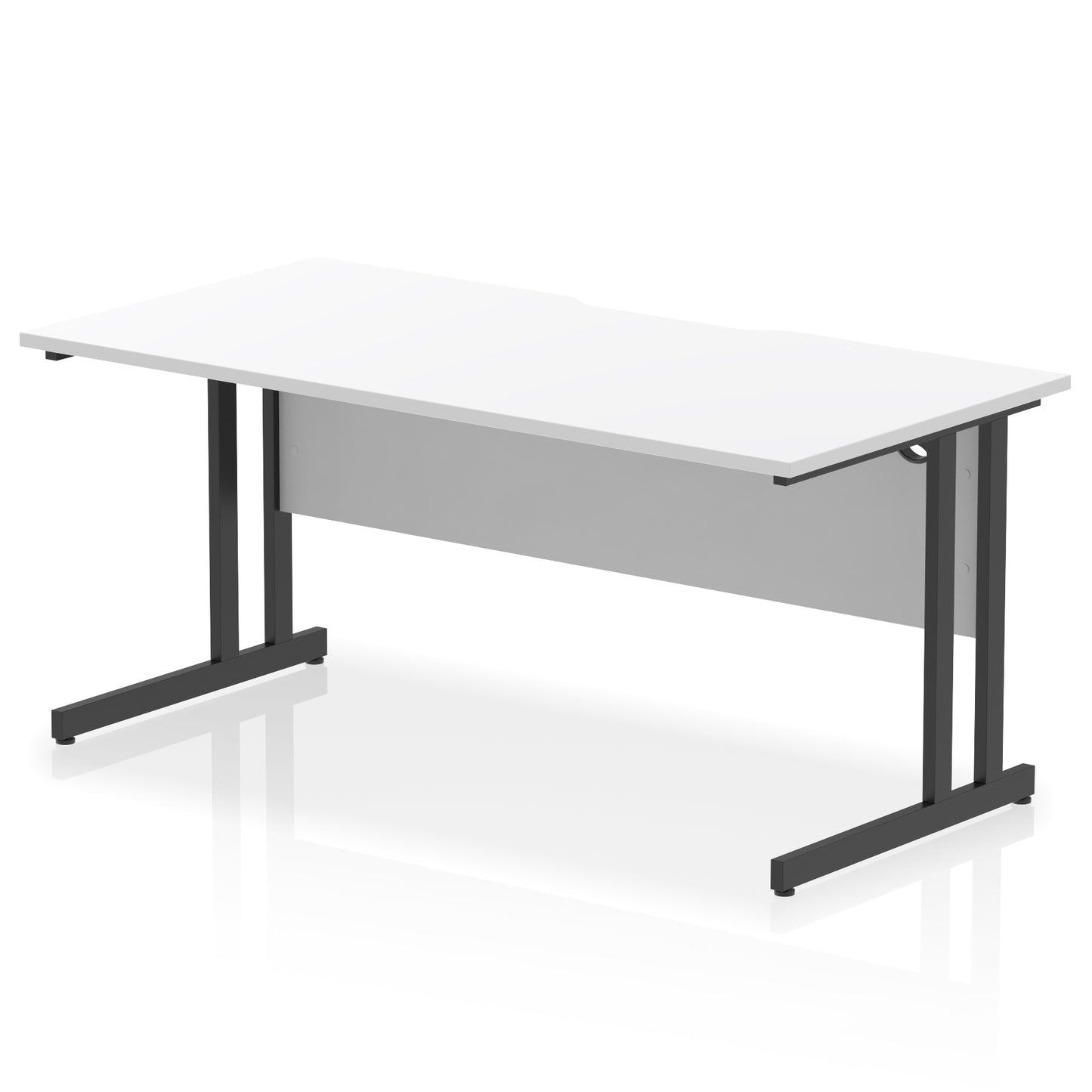 Impulse Scalloped Edge Straight Desk Cantilever Leg - 1600mm - Multiple Colour Options