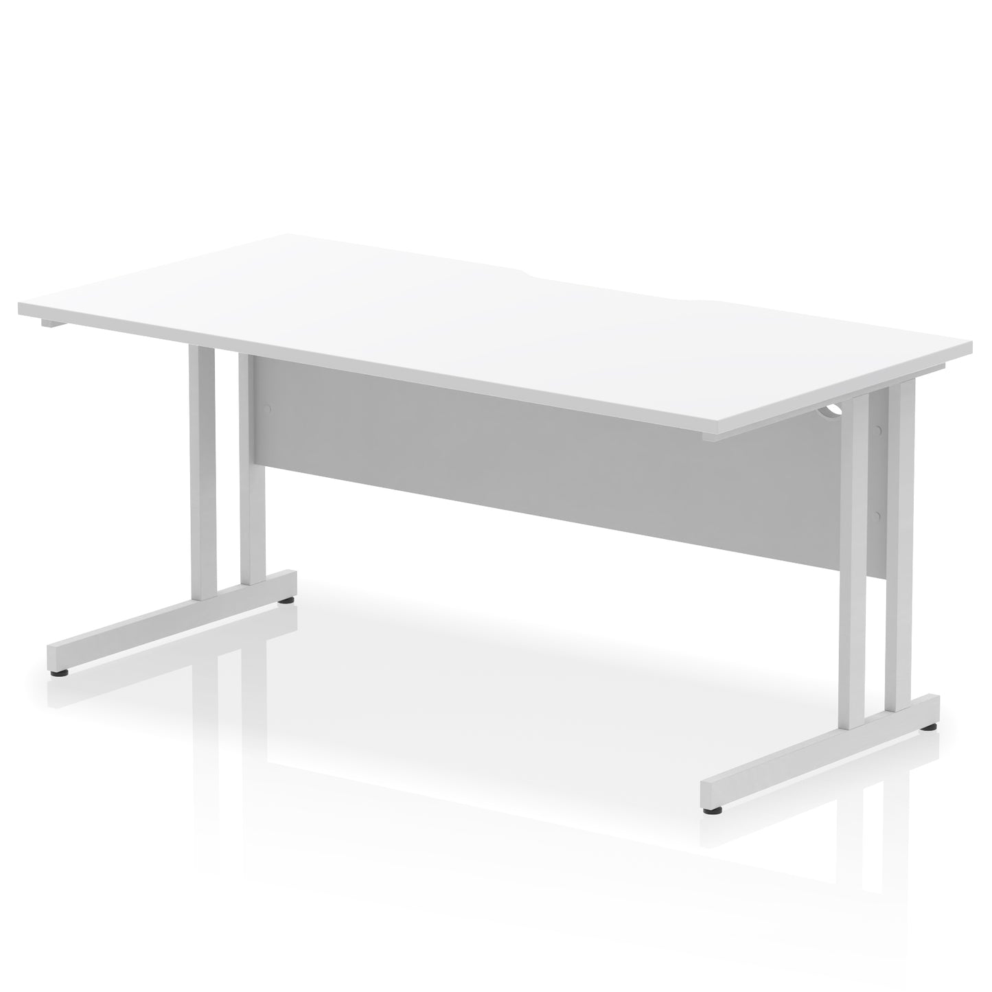 Impulse Scalloped Edge Straight Desk Cantilever Leg - 1600mm - Multiple Colour Options