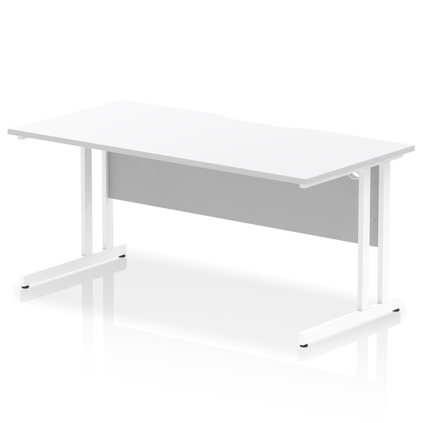 Impulse Scalloped Edge Straight Desk Cantilever Leg - 1600mm - Multiple Colour Options