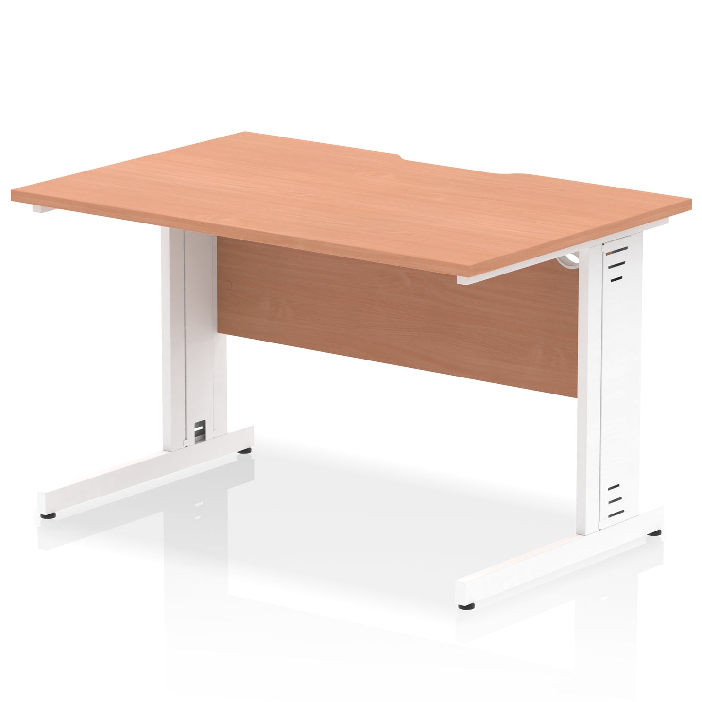 Impulse Scalloped Edge Straight Desk Cable Managed Leg - 1200mm - Multiple Colour Options