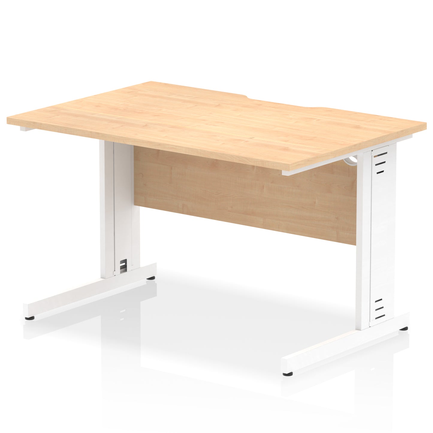 Impulse Scalloped Edge Straight Desk Cable Managed Leg - 1200mm - Multiple Colour Options
