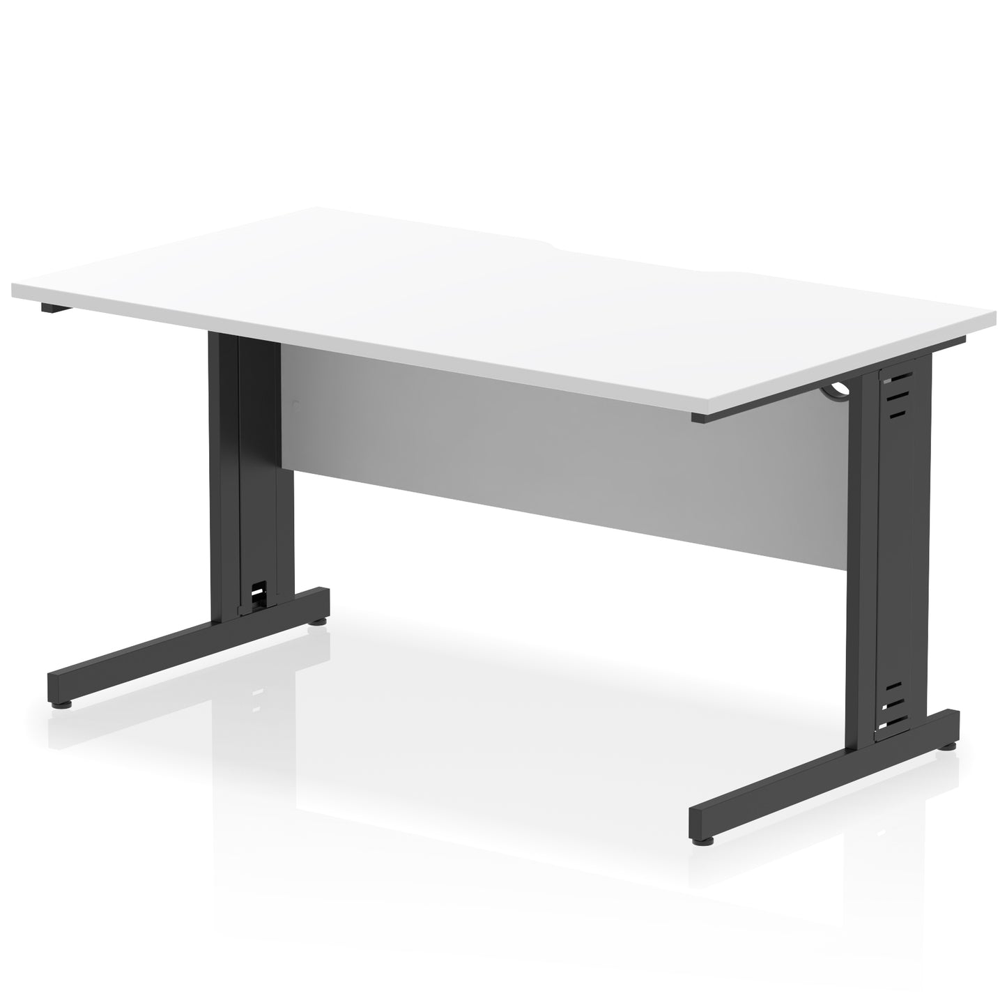 Impulse Scalloped Edge Straight Desk Cable Managed Leg - 1400mm - Multiple Colour Options