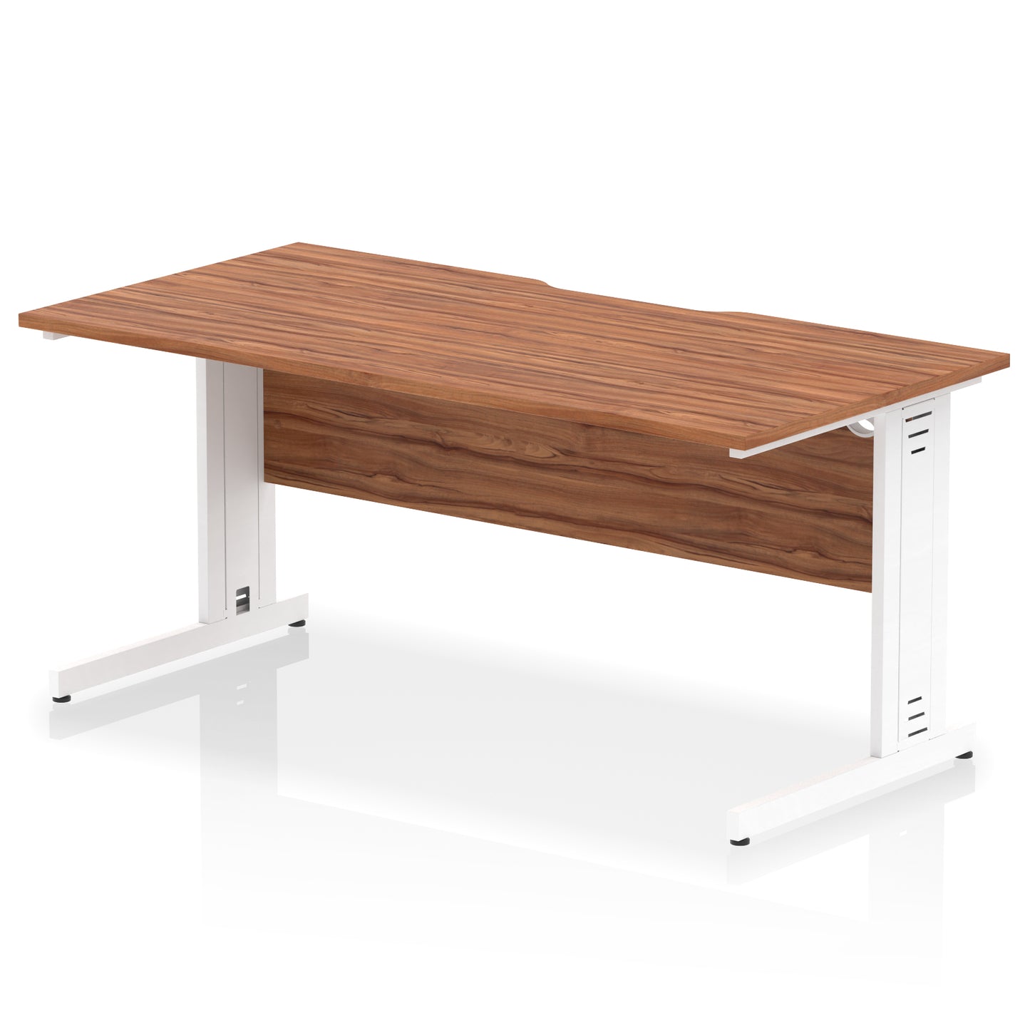 Impulse Scalloped Edge Straight Desk Cable Managed Leg - 1600mm - Multiple Colour Options