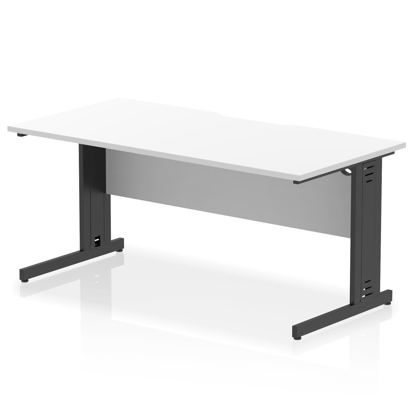 Impulse Scalloped Edge Straight Desk Cable Managed Leg - 1600mm - Multiple Colour Options