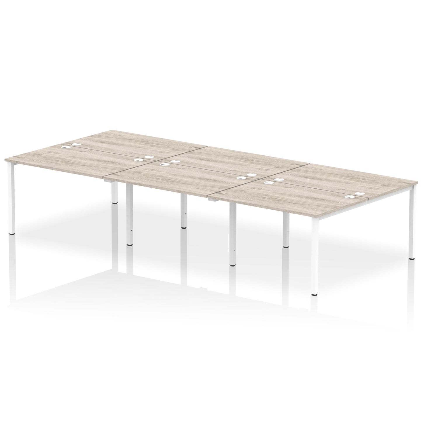 Impulse B2B Bench Desk - 6 Person - 3600mm, 4200mm, 4800mm, 5400mm - Multiple Colour Options
