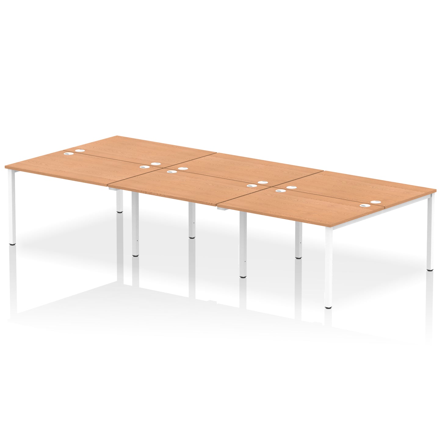 Impulse B2B Bench Desk - 6 Person - 3600mm, 4200mm, 4800mm, 5400mm - Multiple Colour Options