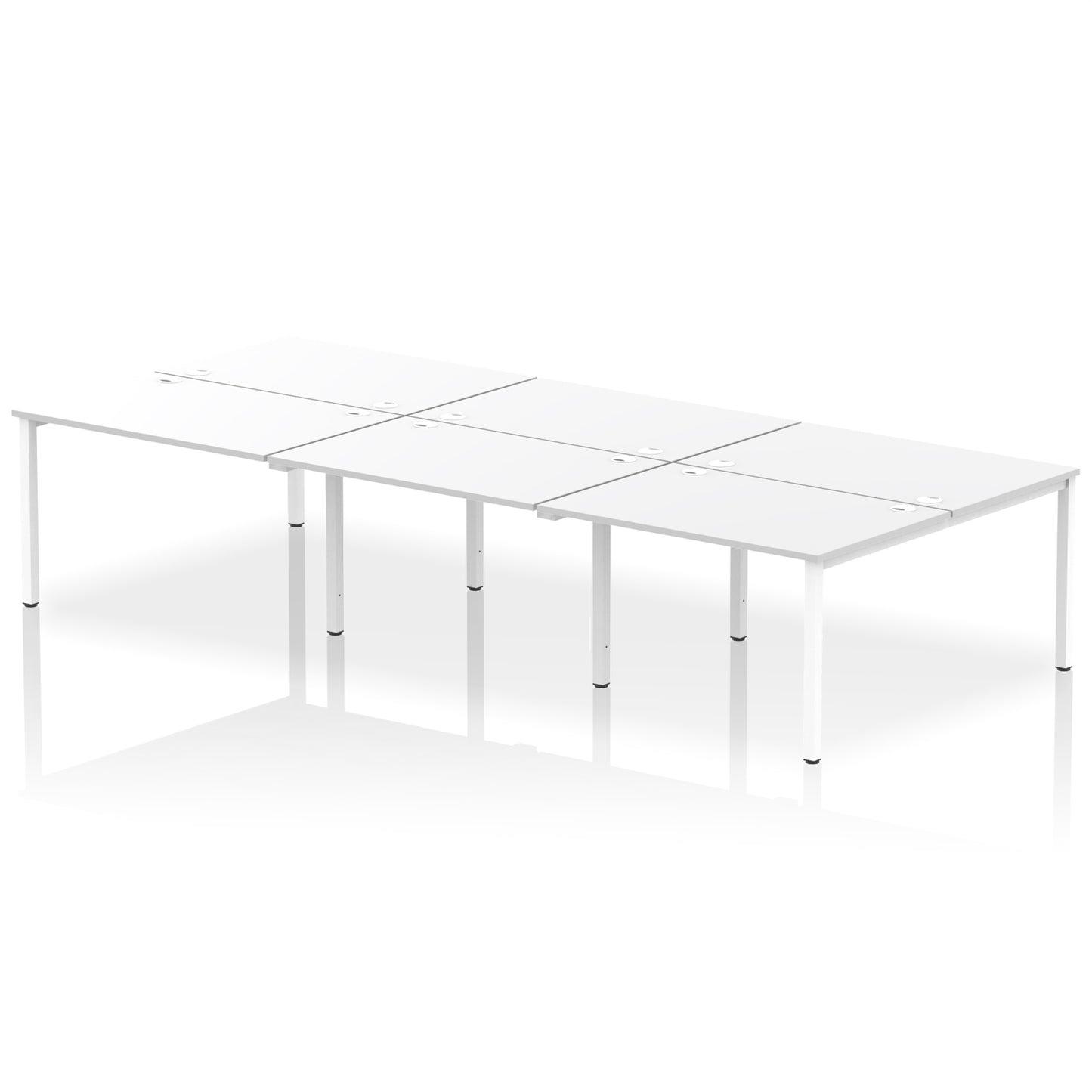 Impulse B2B Bench Desk - 6 Person - 3600mm, 4200mm, 4800mm, 5400mm - Multiple Colour Options