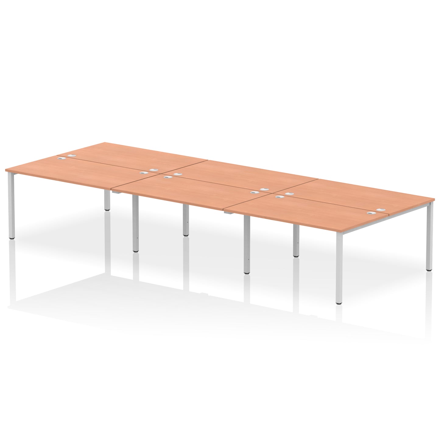 Impulse B2B Bench Desk - 6 Person - 3600mm, 4200mm, 4800mm, 5400mm - Multiple Colour Options
