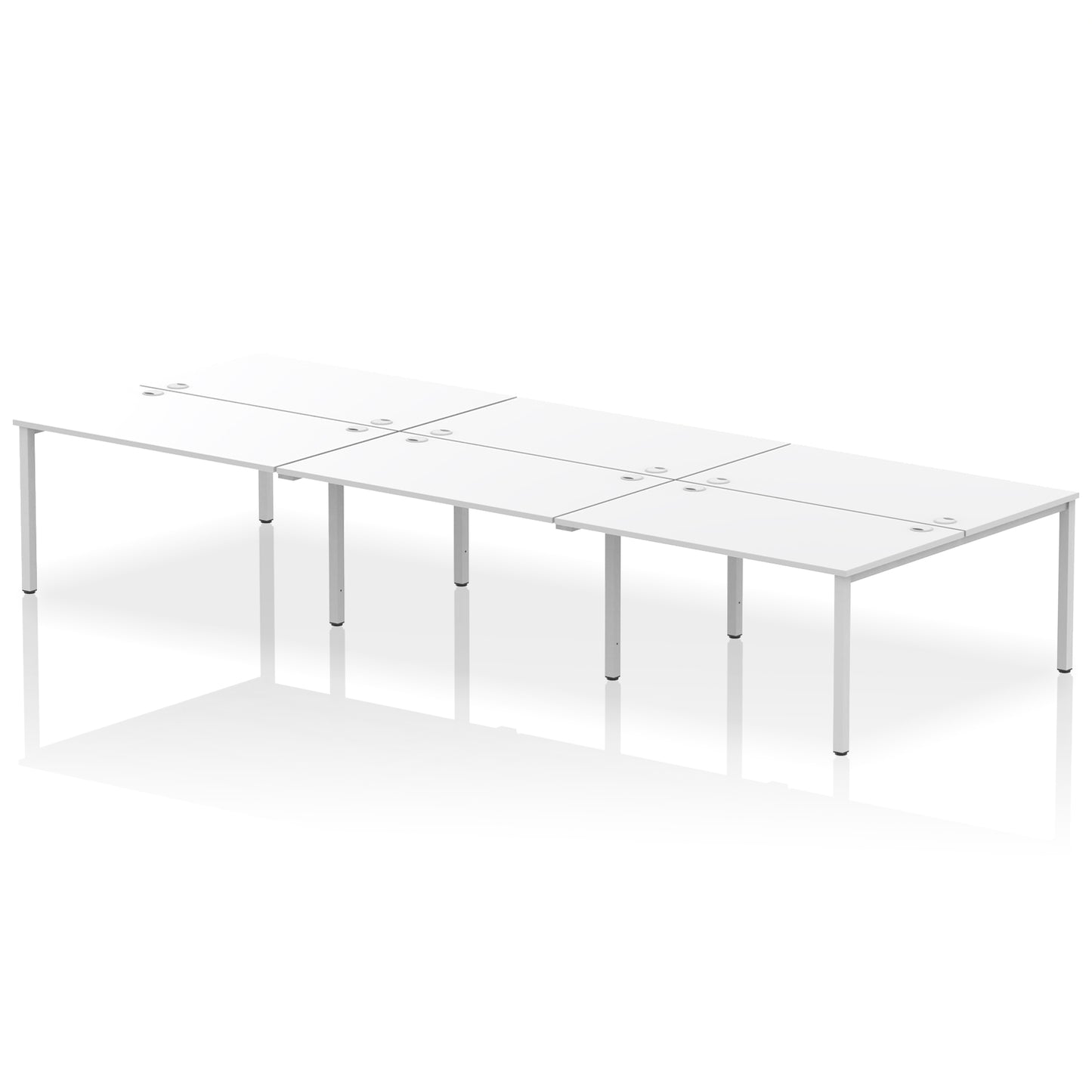 Impulse B2B Bench Desk - 6 Person - 3600mm, 4200mm, 4800mm, 5400mm - Multiple Colour Options