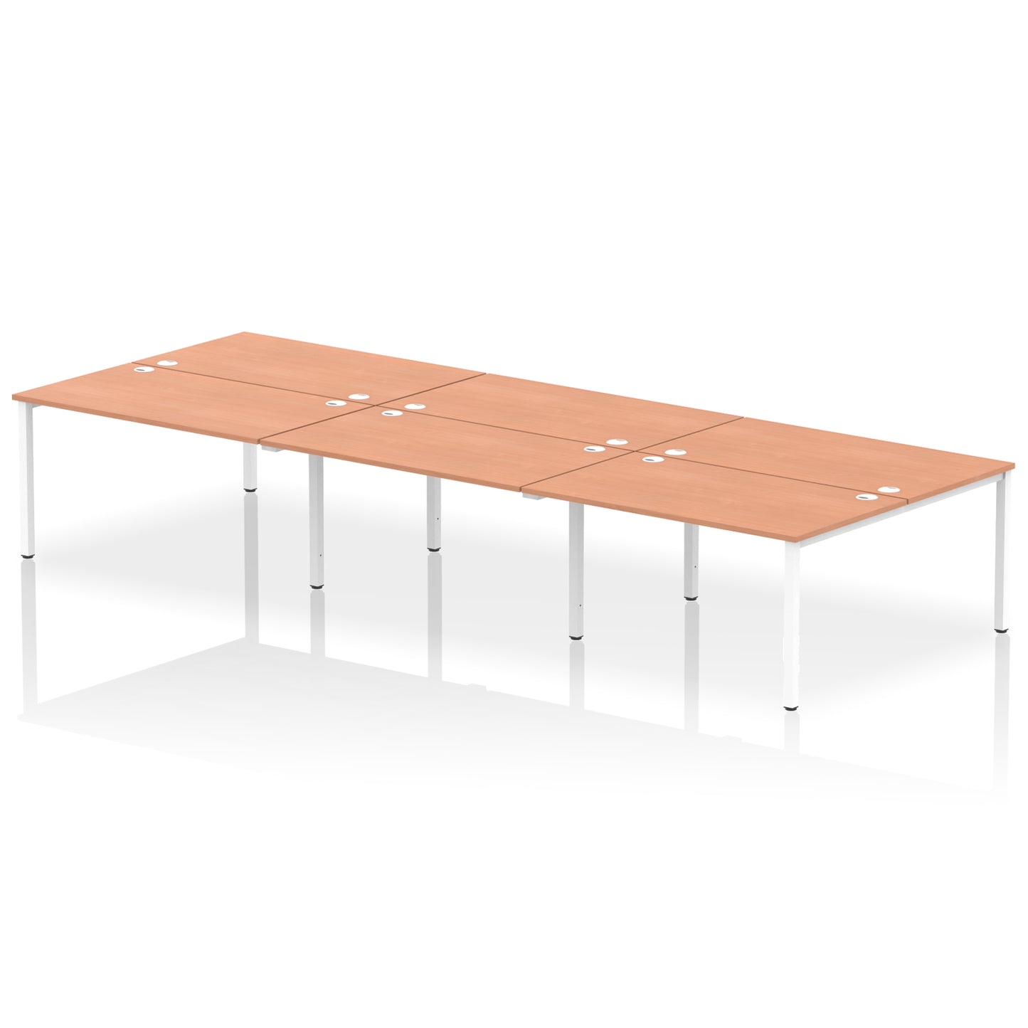 Impulse B2B Bench Desk - 6 Person - 3600mm, 4200mm, 4800mm, 5400mm - Multiple Colour Options