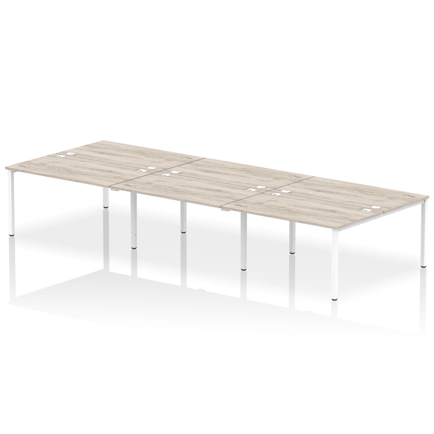Impulse B2B Bench Desk - 6 Person - 3600mm, 4200mm, 4800mm, 5400mm - Multiple Colour Options