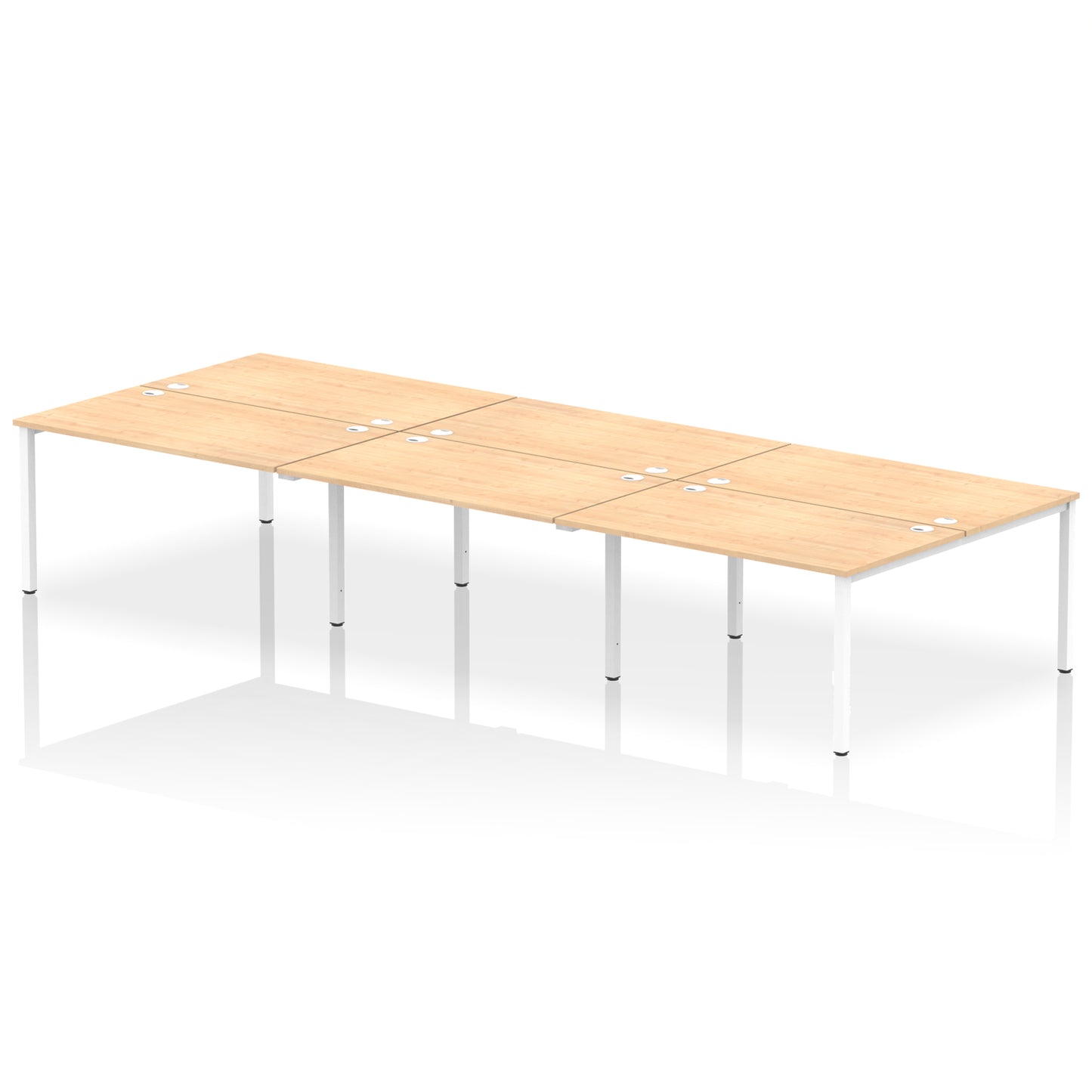 Impulse B2B Bench Desk - 6 Person - 3600mm, 4200mm, 4800mm, 5400mm - Multiple Colour Options
