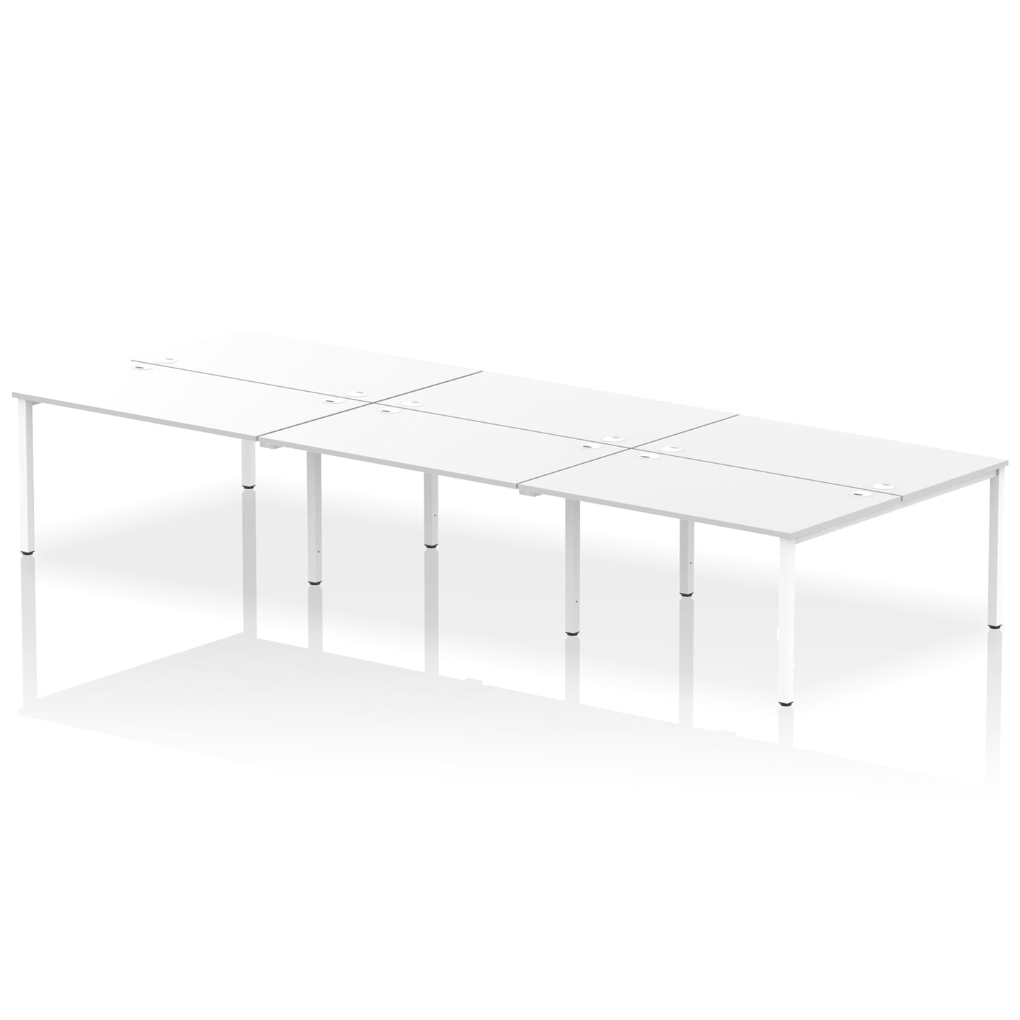 Impulse B2B Bench Desk - 6 Person - 3600mm, 4200mm, 4800mm, 5400mm - Multiple Colour Options