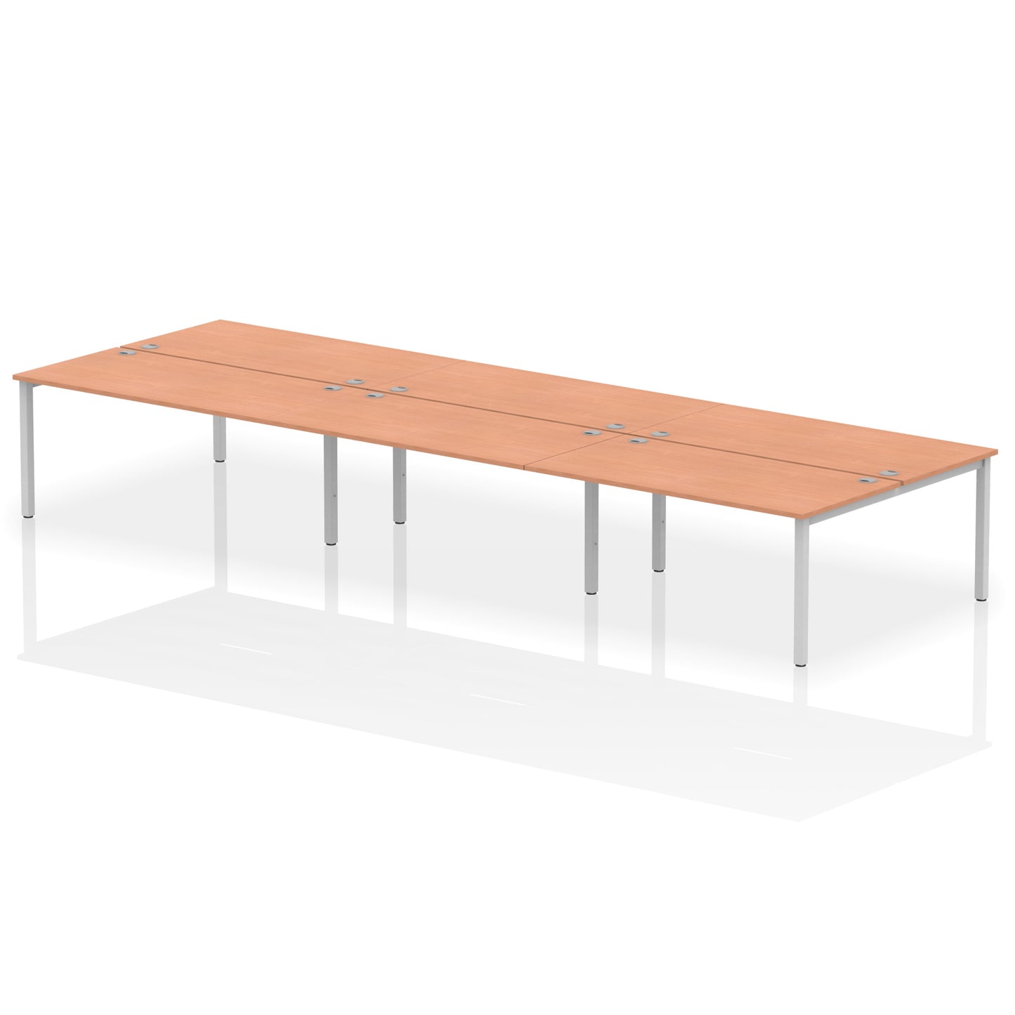 Impulse B2B Bench Desk - 6 Person - 3600mm, 4200mm, 4800mm, 5400mm - Multiple Colour Options