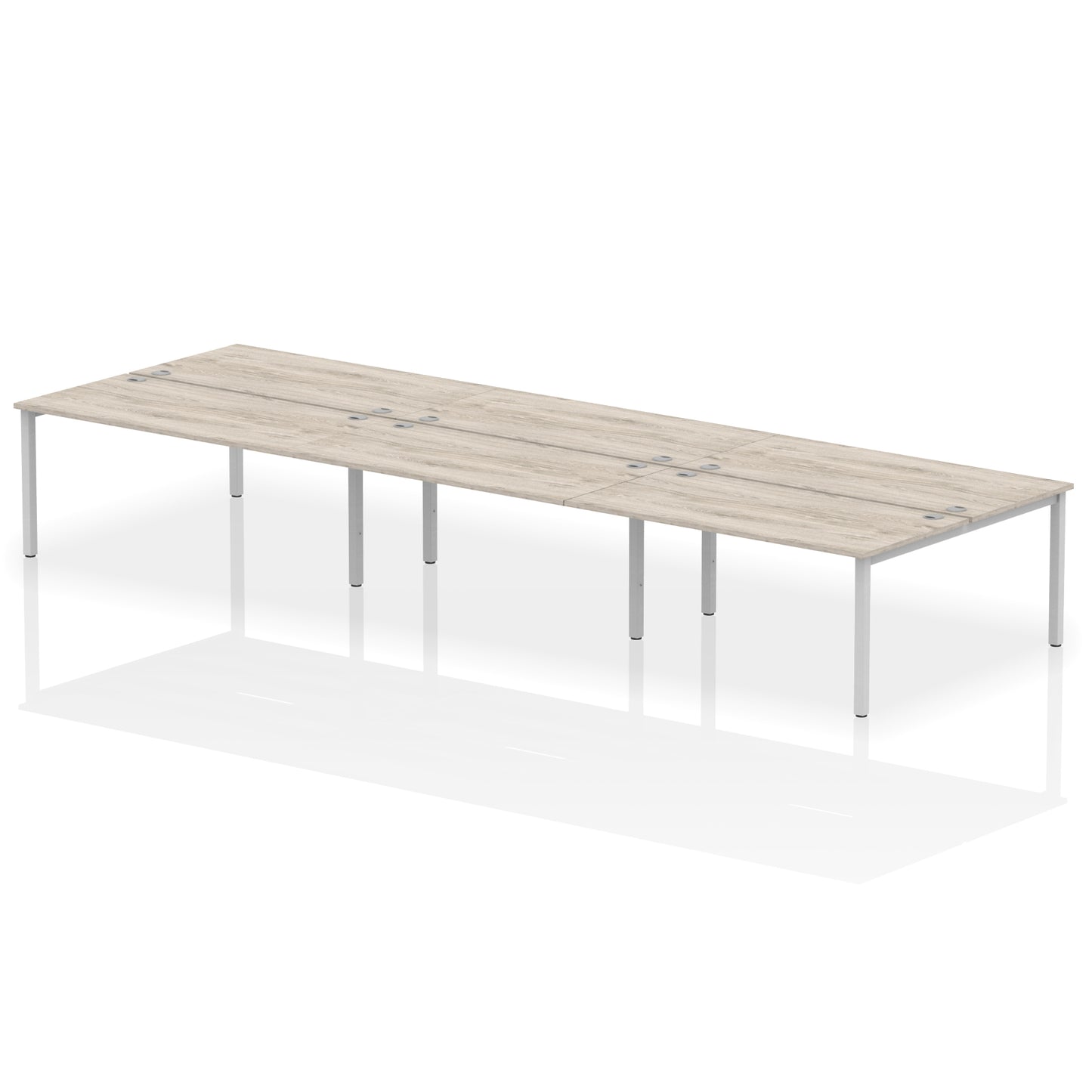 Impulse B2B Bench Desk - 6 Person - 3600mm, 4200mm, 4800mm, 5400mm - Multiple Colour Options