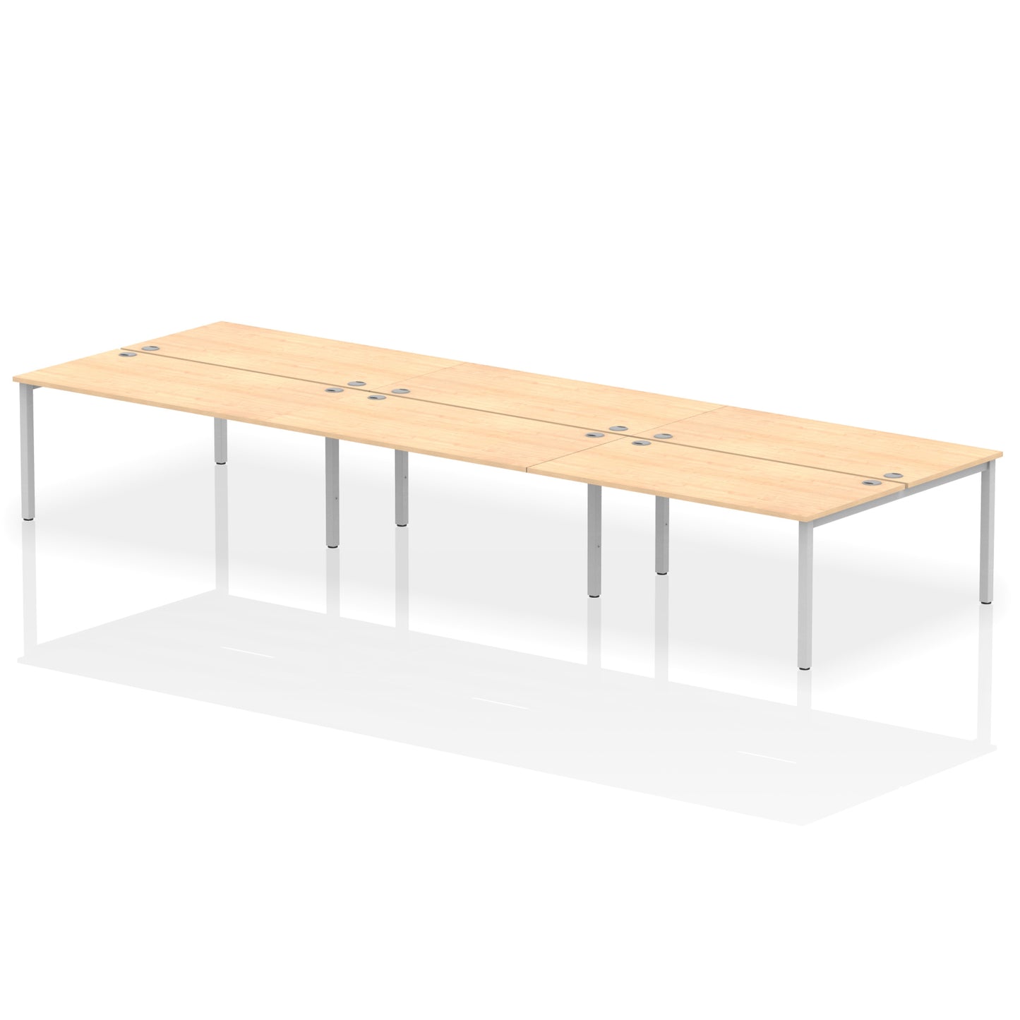 Impulse B2B Bench Desk - 6 Person - 3600mm, 4200mm, 4800mm, 5400mm - Multiple Colour Options