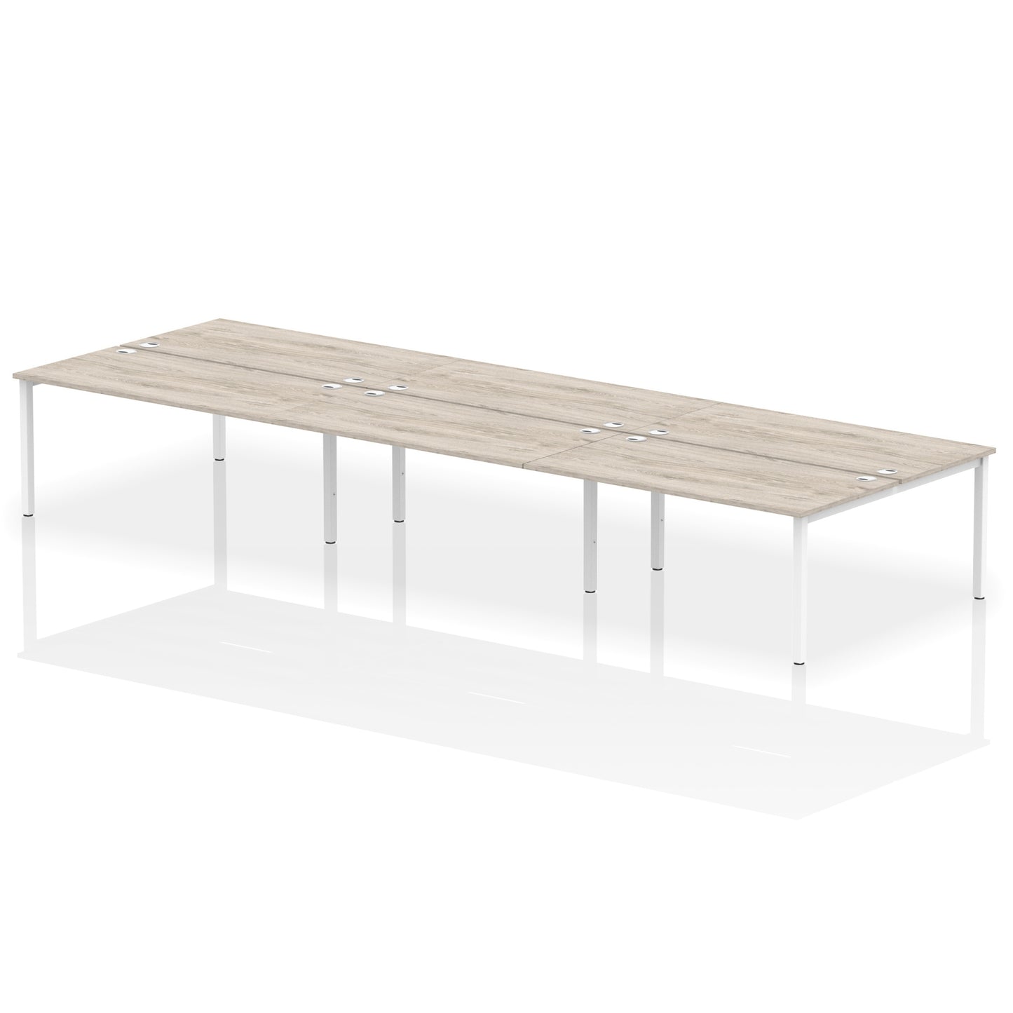 Impulse B2B Bench Desk - 6 Person - 3600mm, 4200mm, 4800mm, 5400mm - Multiple Colour Options