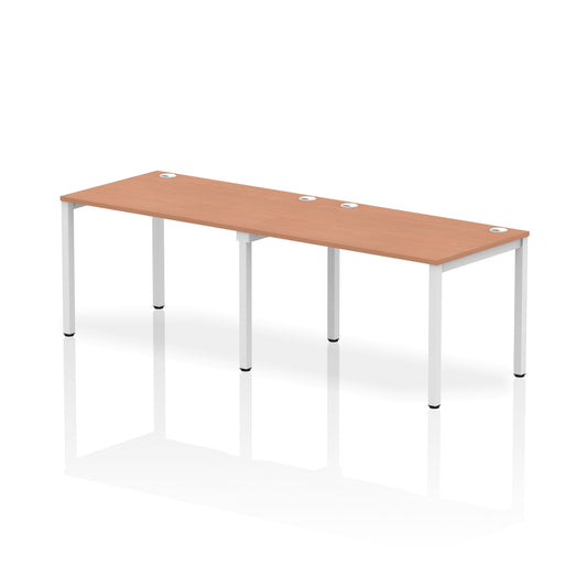 Impulse Single Row Bench Desk - 2 Person - 2400mm, 2800mm, 3200mm, 3600mm - Multiple Colour Options