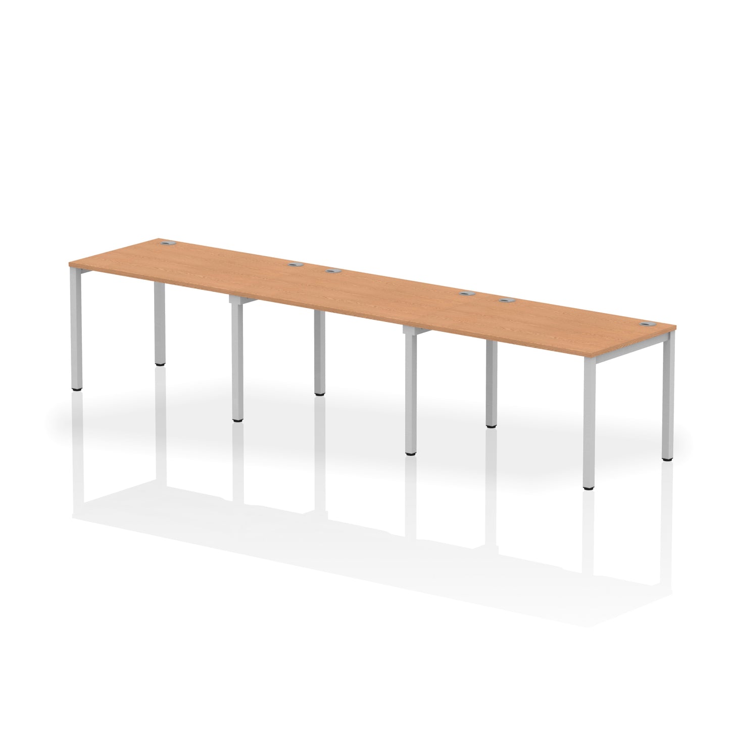 Impulse Single Row Bench Desk - 3 Person - 3600mm, 4200mm, 4800mm, 5400mm - Multiple Colour Options