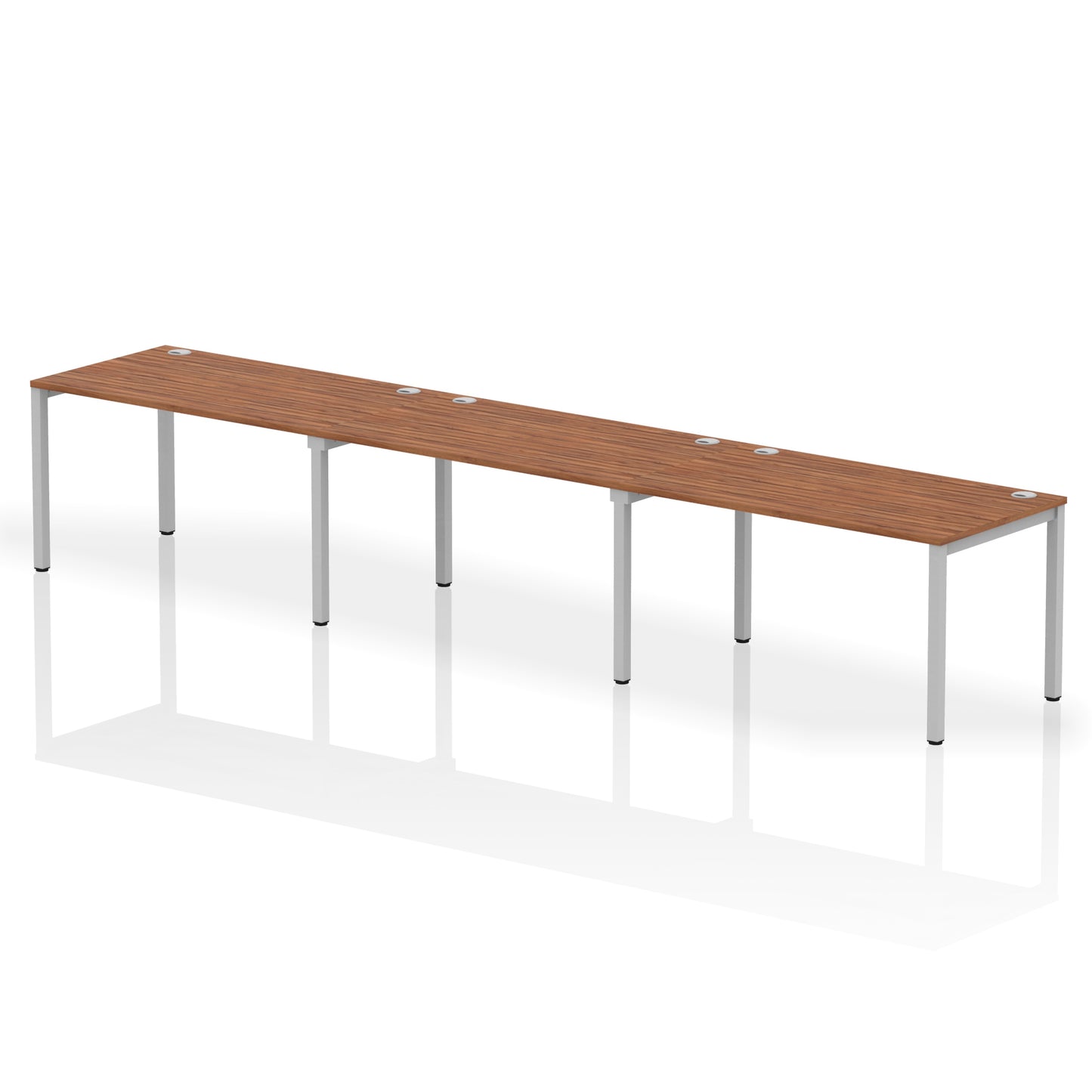 Impulse Single Row Bench Desk - 3 Person - 3600mm, 4200mm, 4800mm, 5400mm - Multiple Colour Options