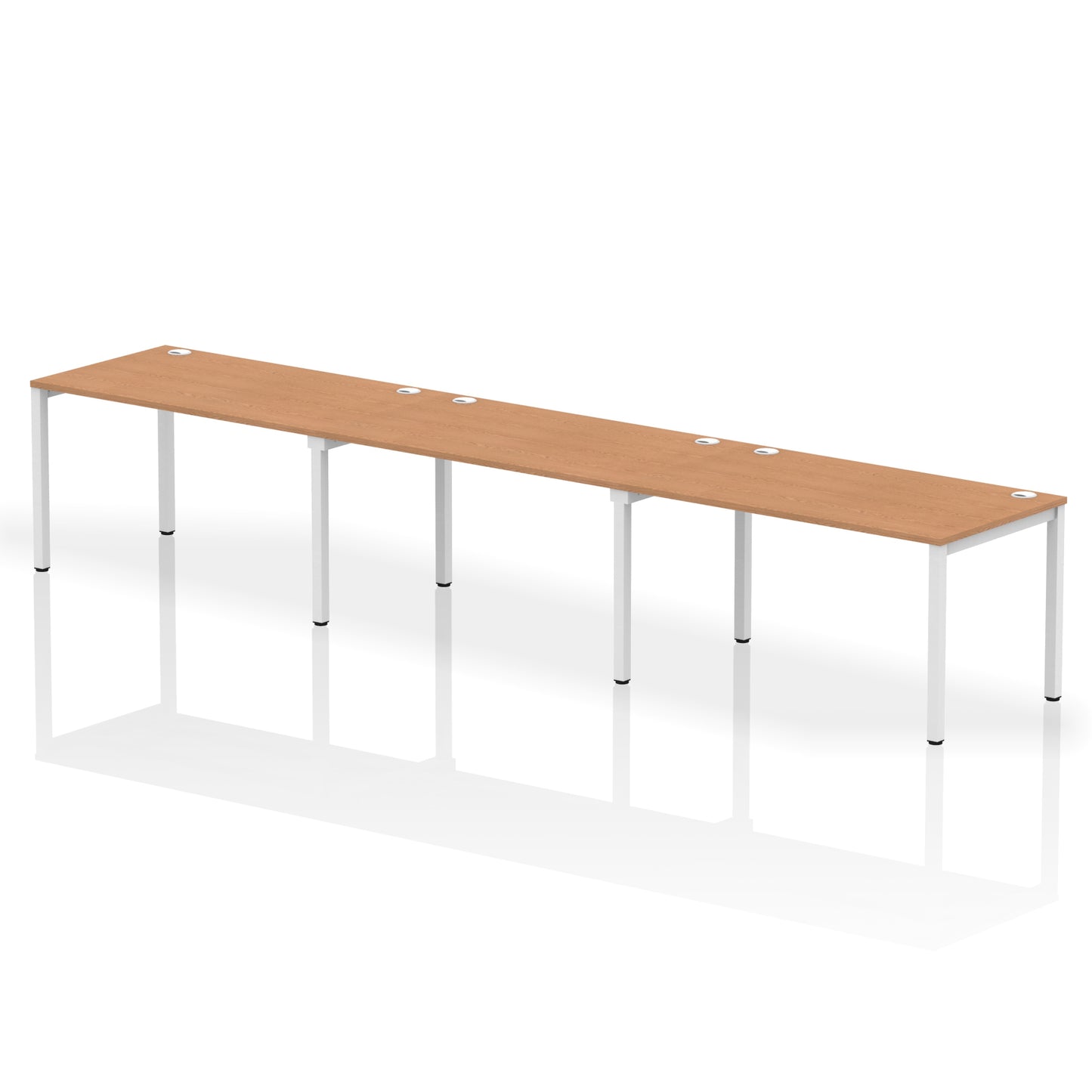 Impulse Single Row Bench Desk - 3 Person - 3600mm, 4200mm, 4800mm, 5400mm - Multiple Colour Options