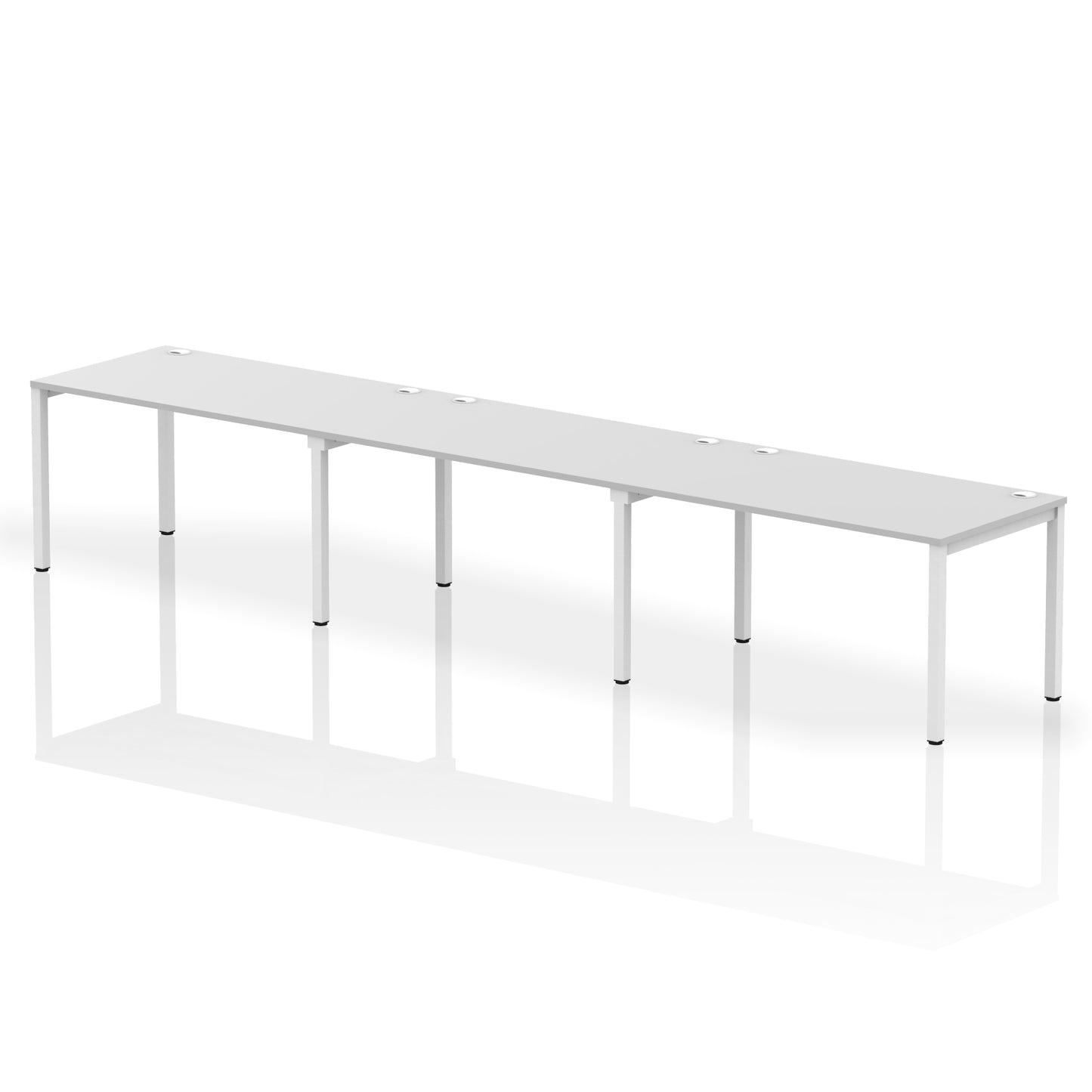 Impulse Single Row Bench Desk - 3 Person - 3600mm, 4200mm, 4800mm, 5400mm - Multiple Colour Options